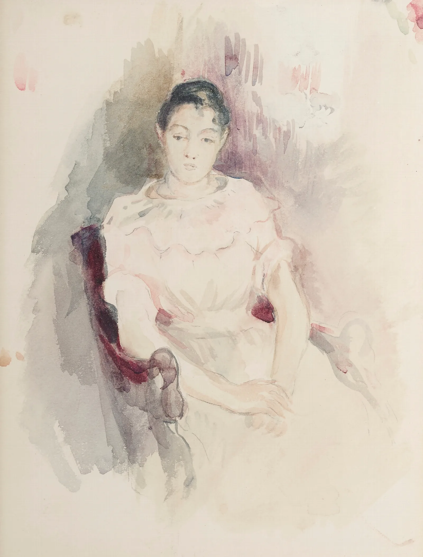 Jeune Fille Au Repos Wall Art by Berthe Morisot - Canvas Print
