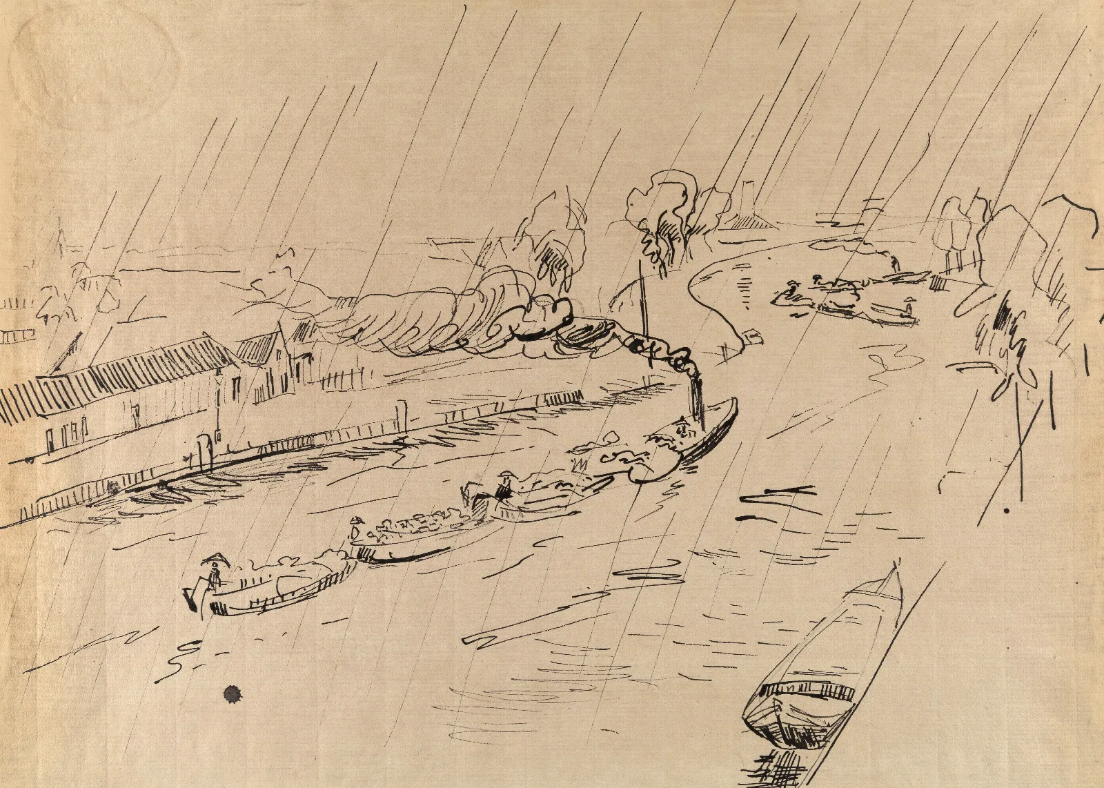 Canal In The Rain Wall Art by Rik Wouters - Canvas Print