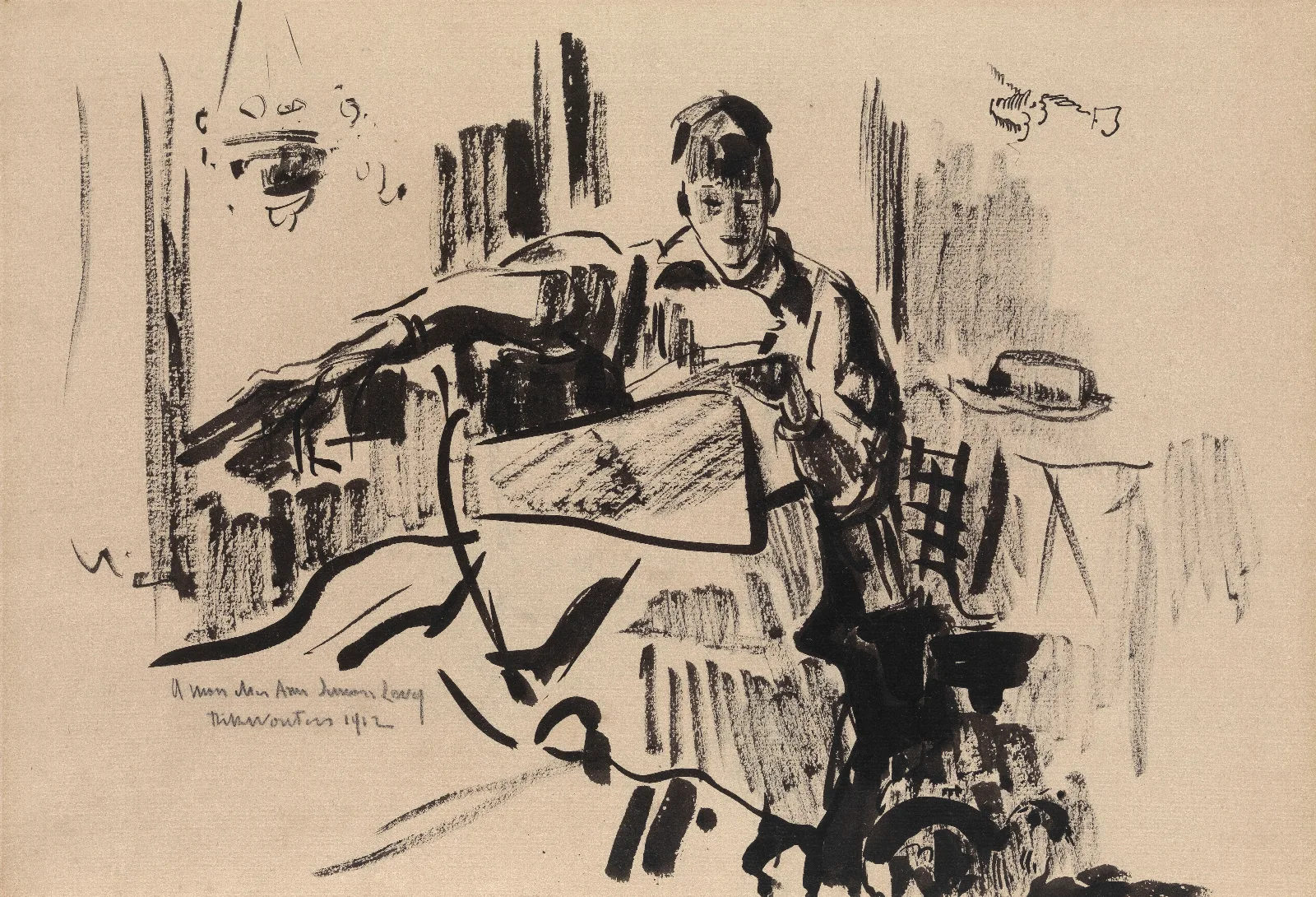 Nel Reading A Newspaper Wall Art by Rik Wouters - Canvas Print