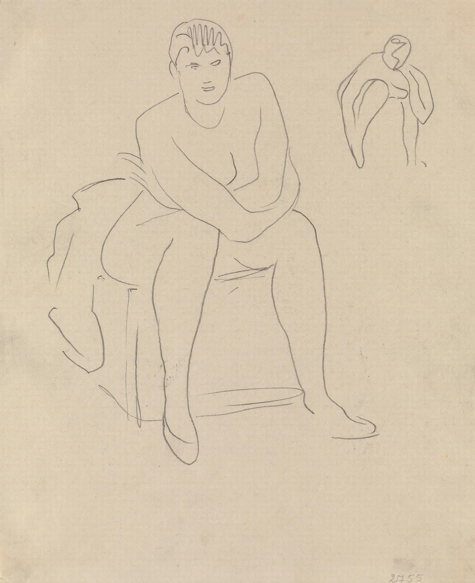 Seated Nude 21 Wall Art by Rik Wouters - Canvas Print