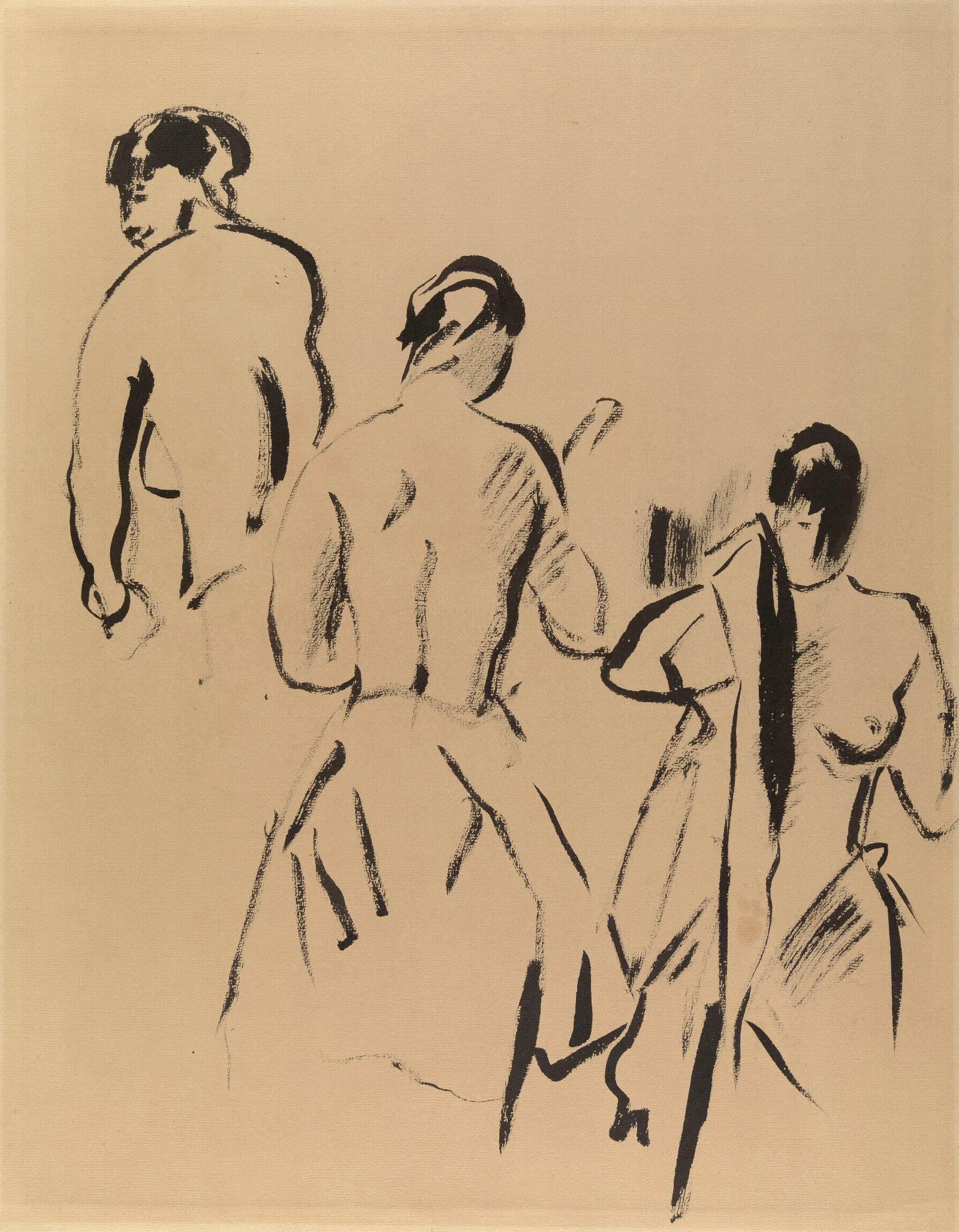 Study With Three Nudes Wall Art by Rik Wouters - Canvas Print