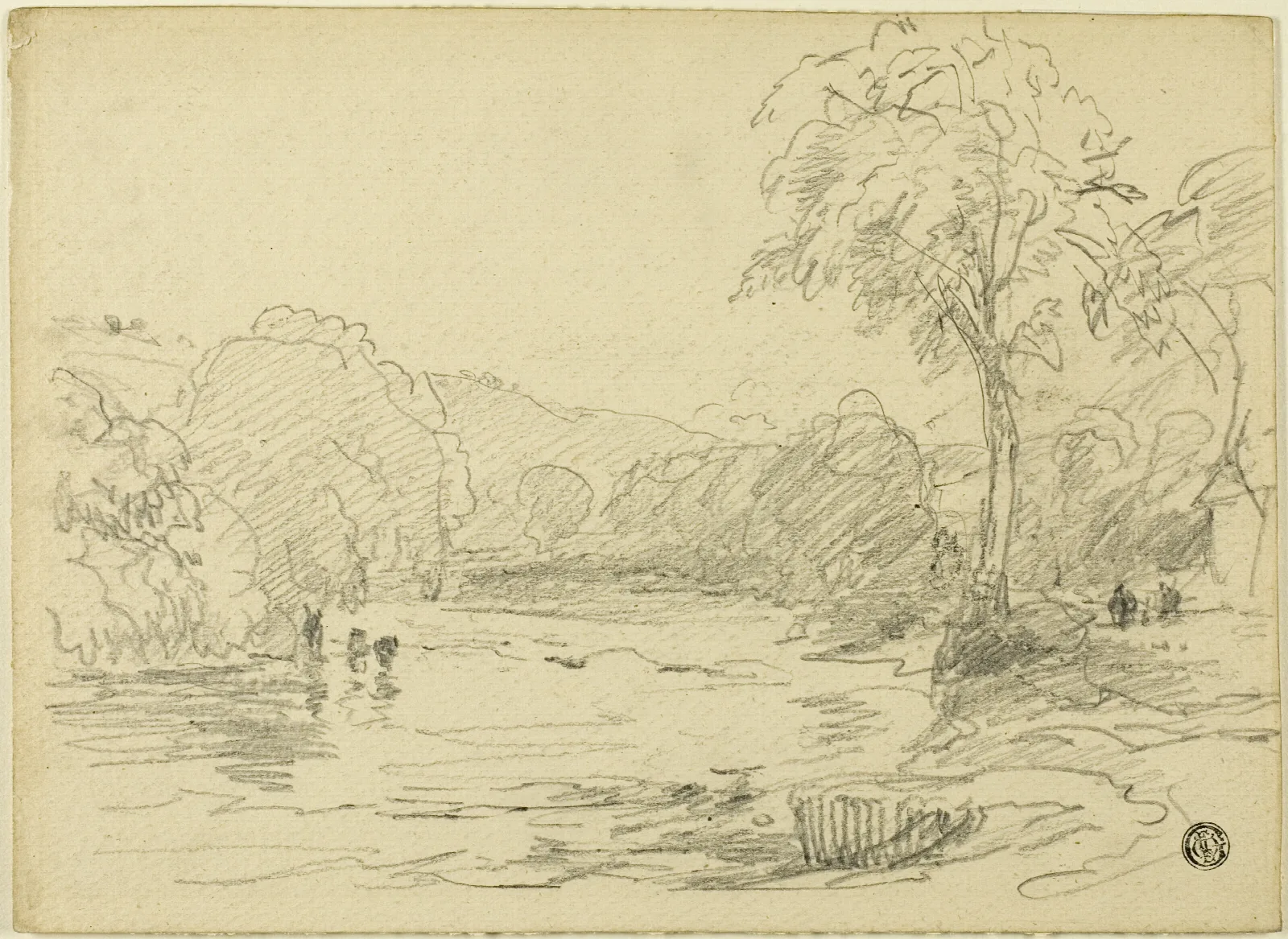 River Scene 8 Wall Art by David Cox - Canvas Print