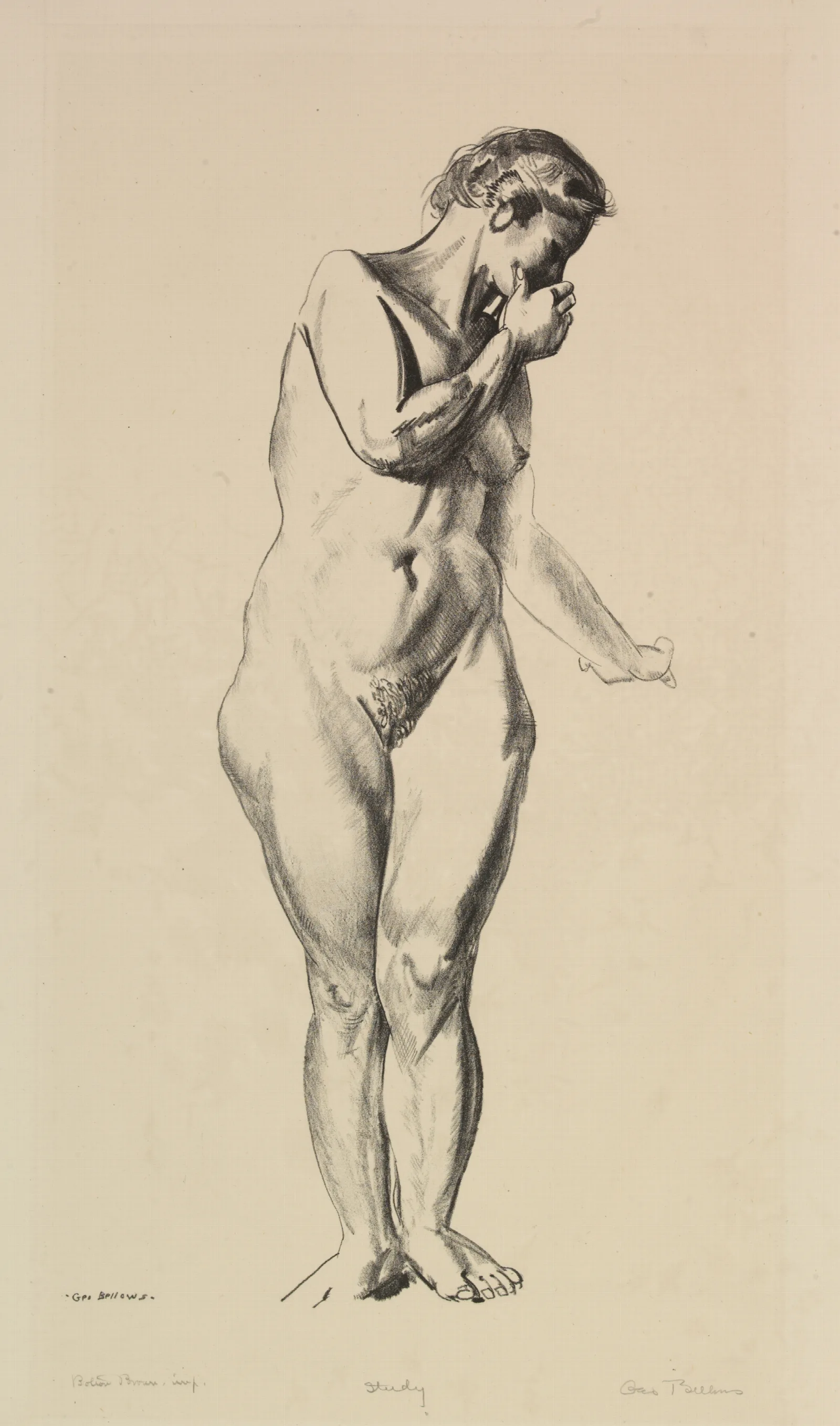 Nude Study 2 Wall Art by George Wesley Bellows - Canvas Print