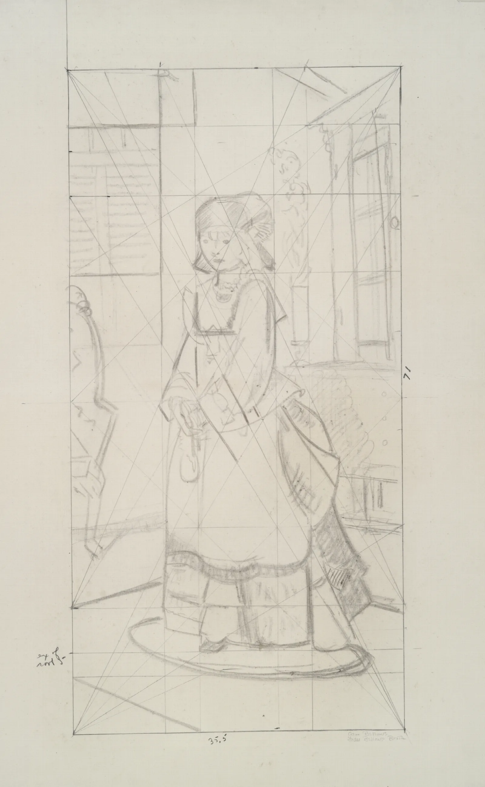 Lady Jean Study For Bellows Lady Jean Wall Art by George Wesley Bellows - Canvas Print