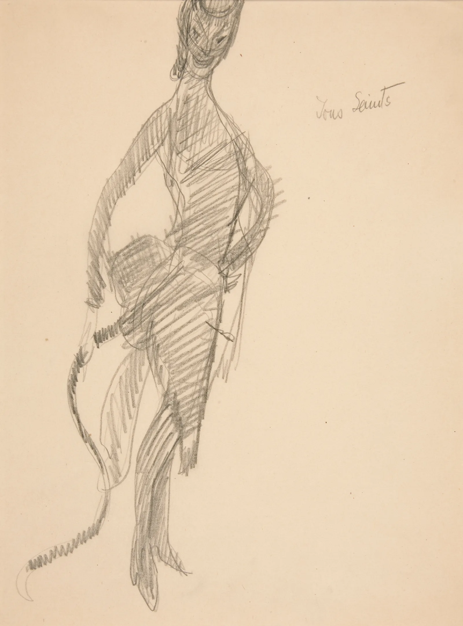 Costume Drawing Devil As Lady Wall Art by Charles Demuth - Canvas Print