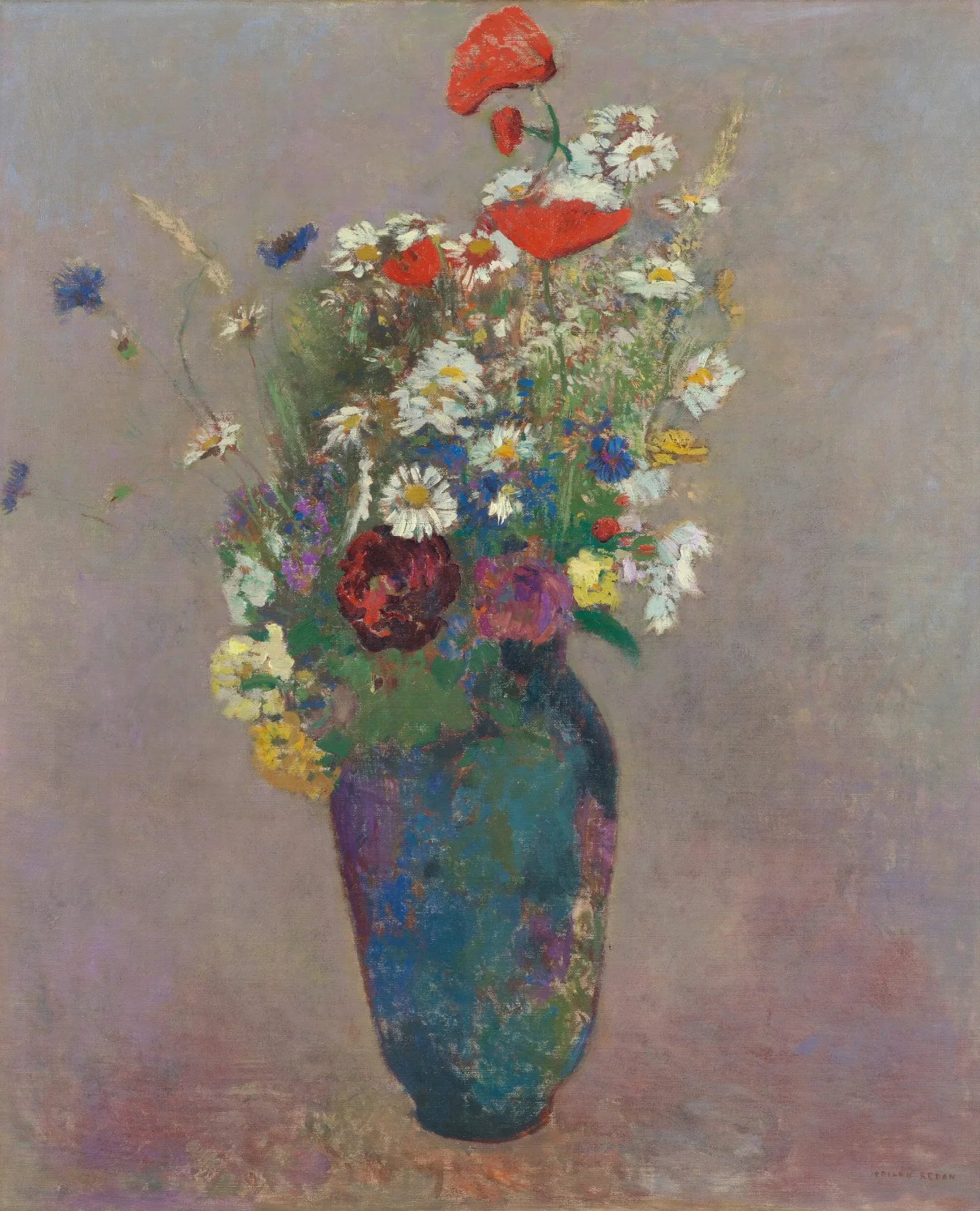 Vision Vase Of Flowers Wall Art by Odilon Redon - Canvas Print
