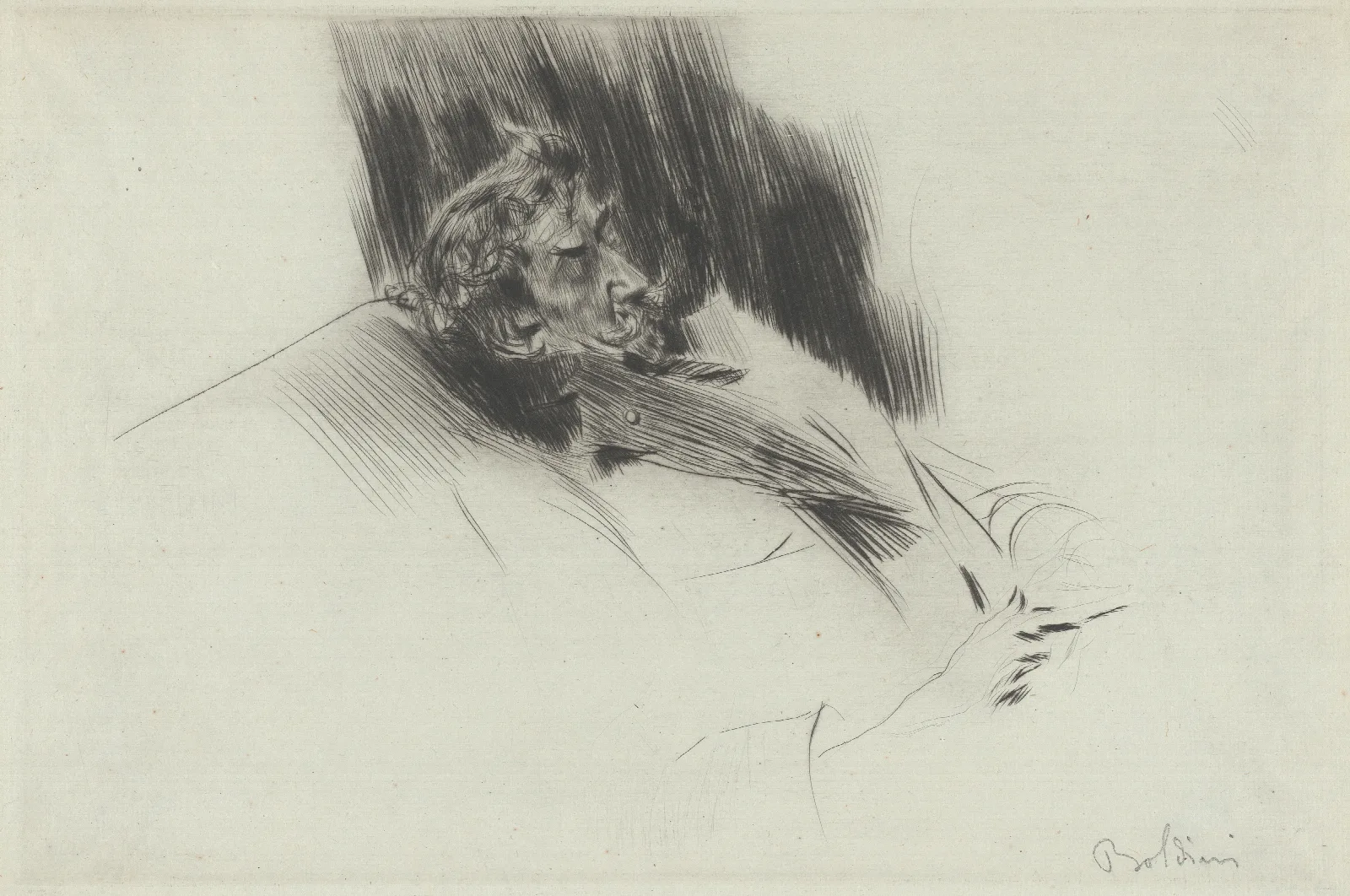 Whistler Asleep Wall Art by Giovanni Boldini - Canvas Print