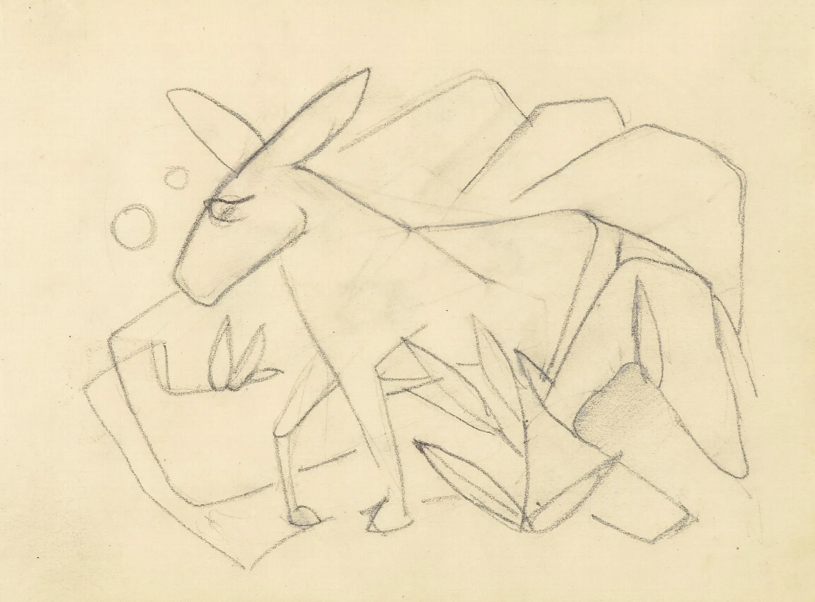 Esel In Stilisierter Landschaft Wall Art by Franz Marc - Canvas Print