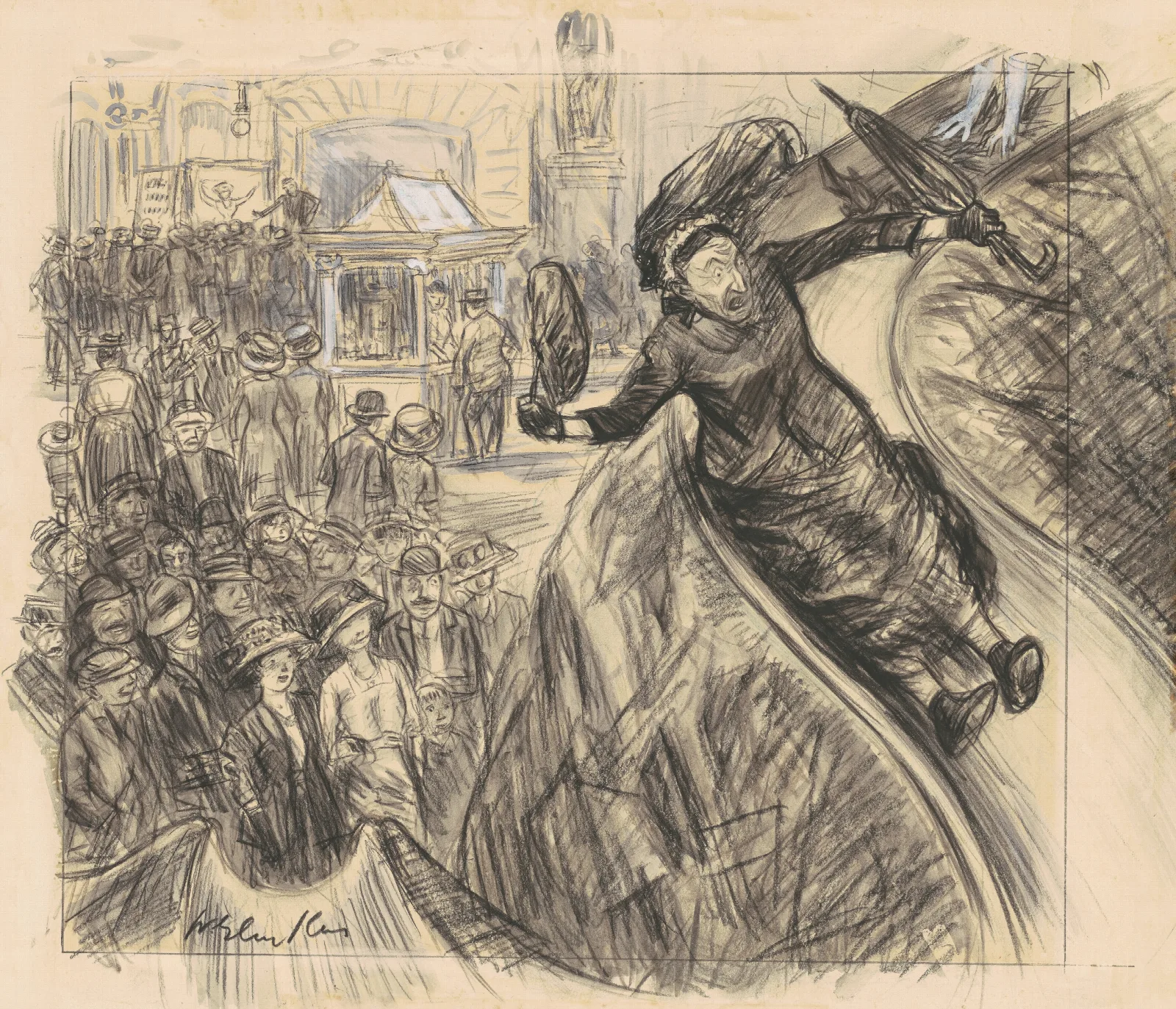I Went Down That There Slide Faster Than The Empire State Express Wall Art by William James Glackens - Canvas Print