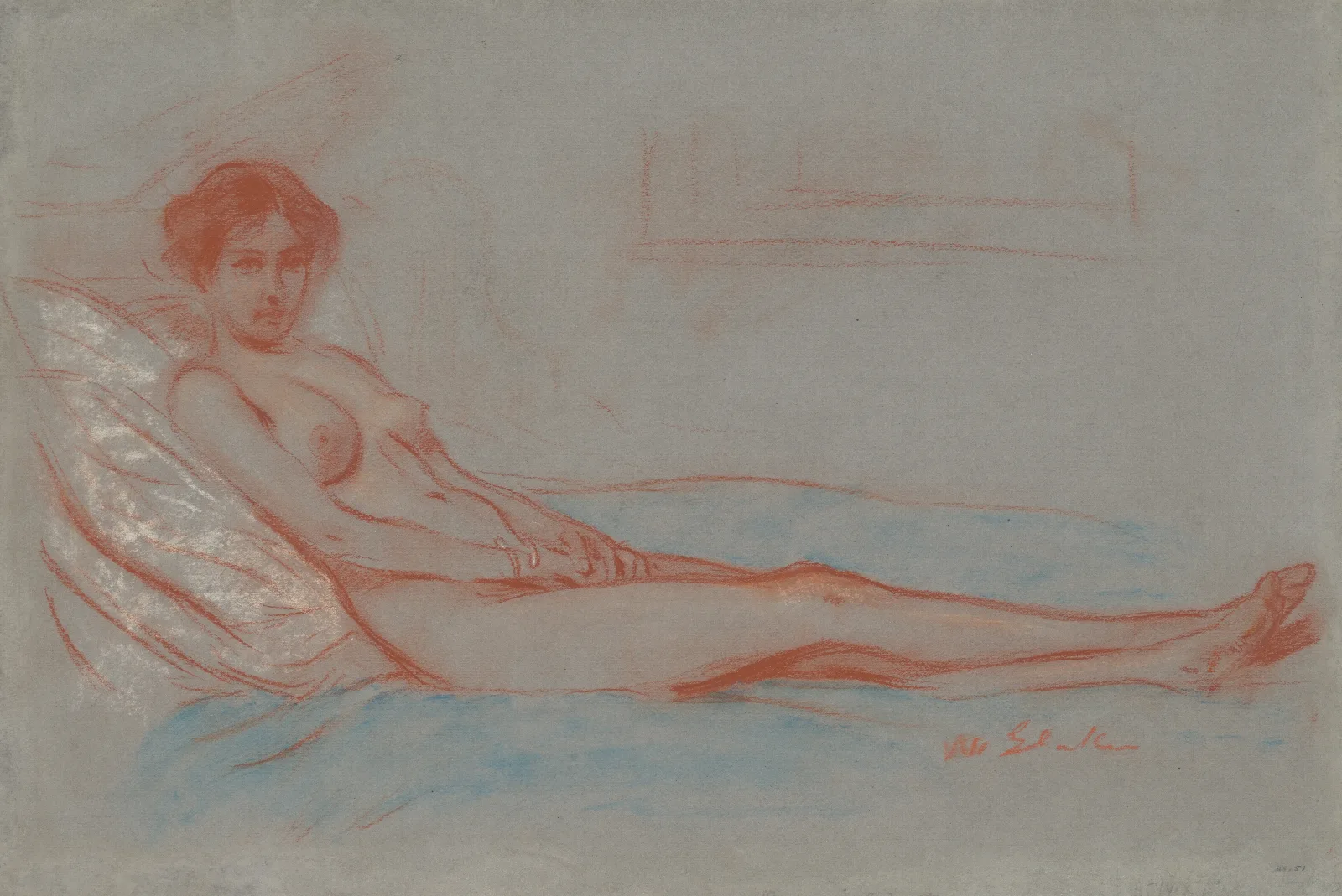 Reclining Female Nude 4 Wall Art by William James Glackens - Canvas Print
