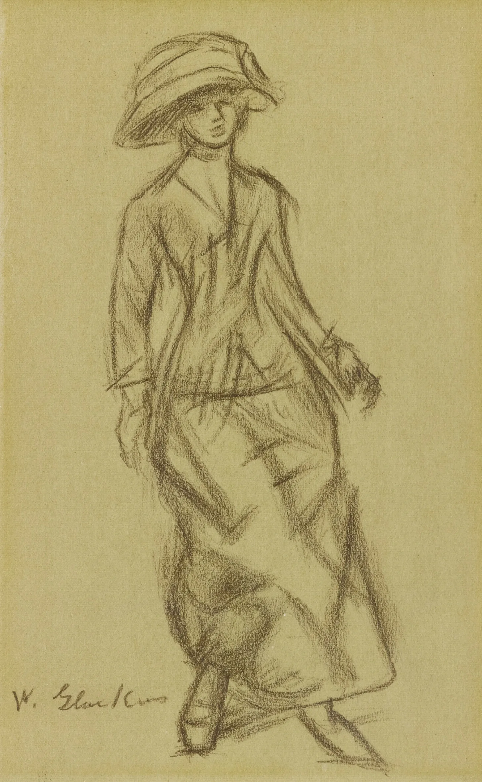 Woman Walking 2 Wall Art by William James Glackens - Canvas Print