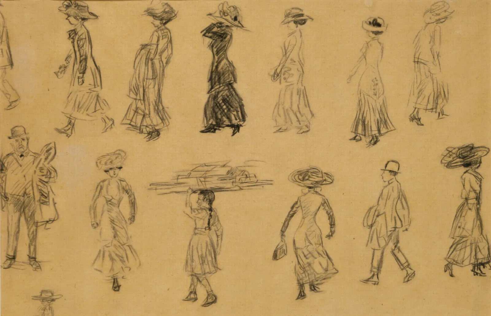 Figure Sketches No 2 Wall Art by William James Glackens - Canvas Print