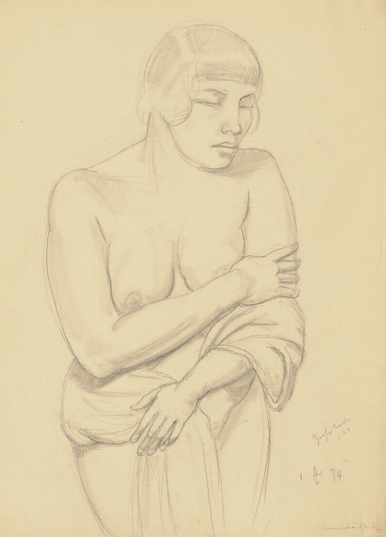 Female Nude 59 Wall Art by Hermann Lismann - Canvas Print