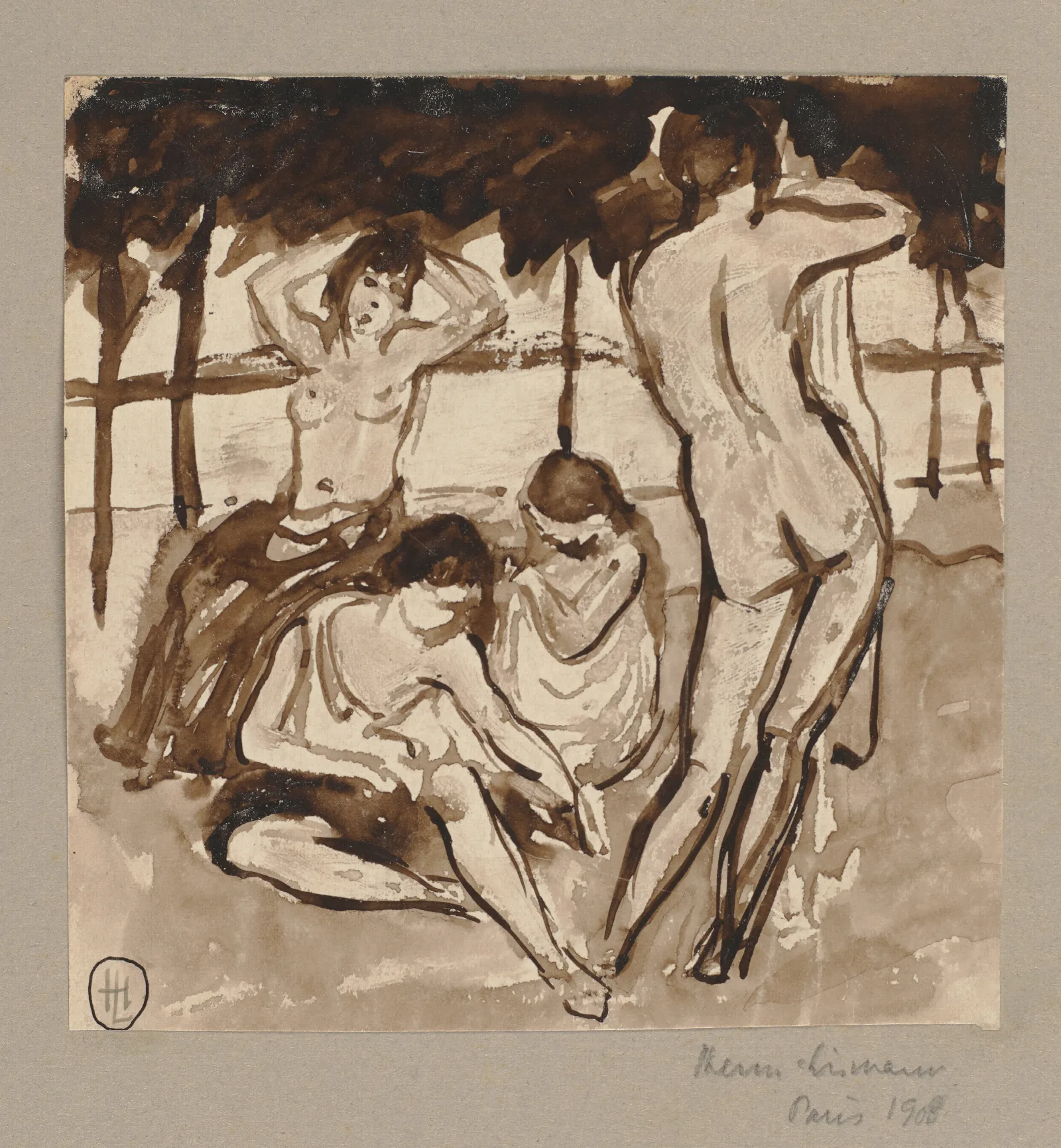 Four Nudes 2 Wall Art by Hermann Lismann - Canvas Print