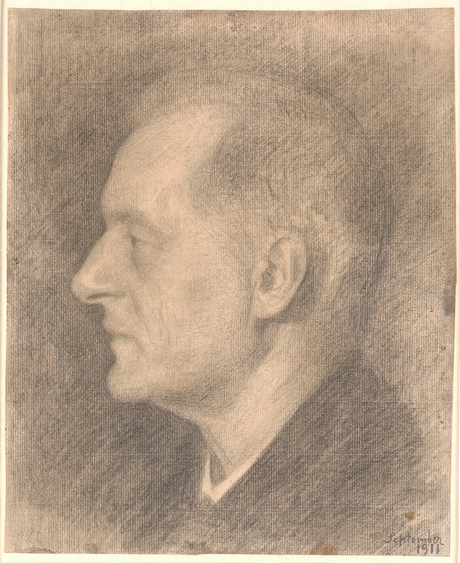 Portraet Af Alfred Bramsen Profil Mv Wall Art by Vilhelm Hammershøi - Canvas Print
