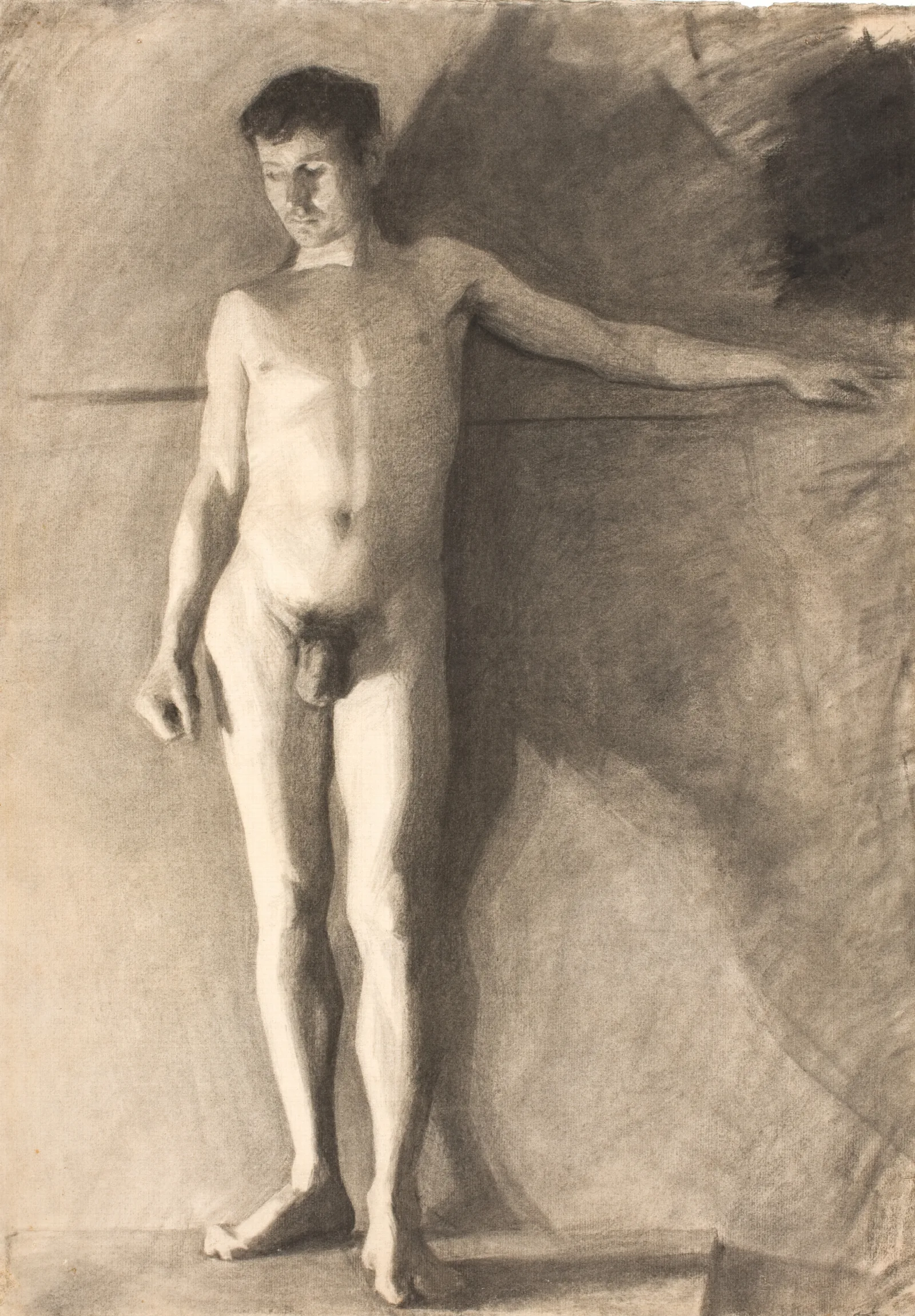 Standing Male Model Wall Art by Vilhelm Hammershøi - Canvas Print