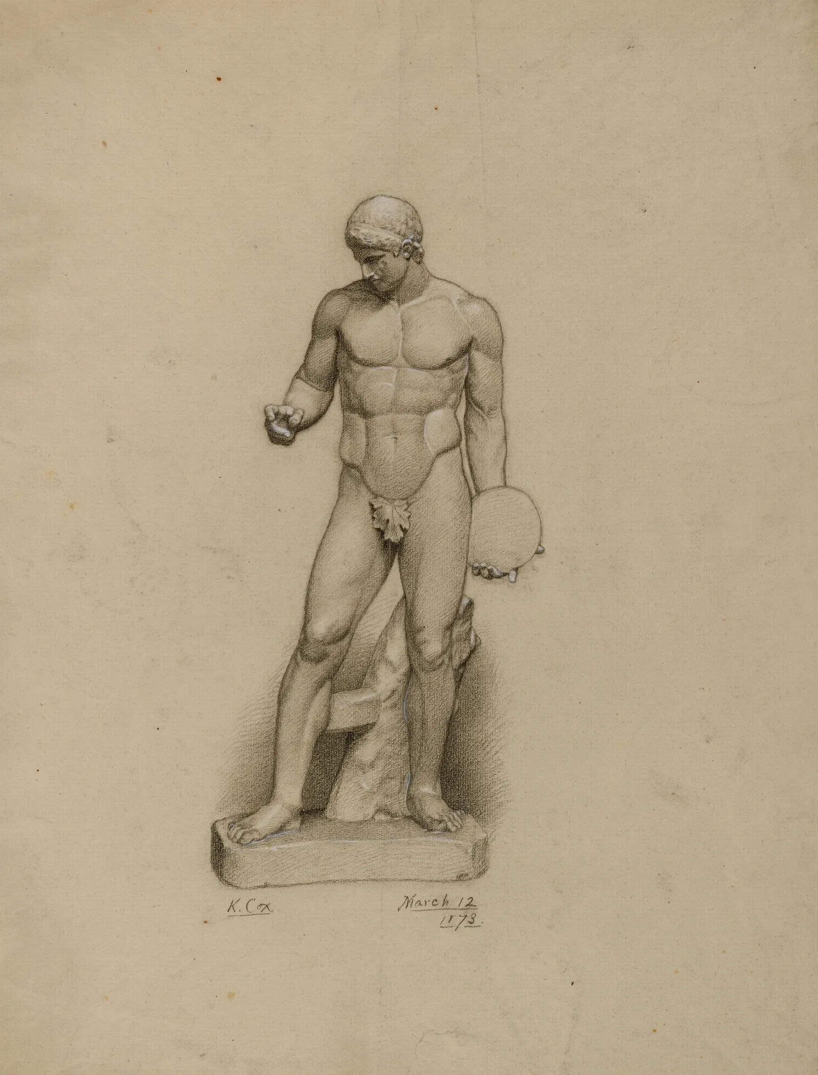 Greco Roman Discus Thrower by Kenyon Cox (1873) Wall Art by Kenyon Cox - Canvas Print
