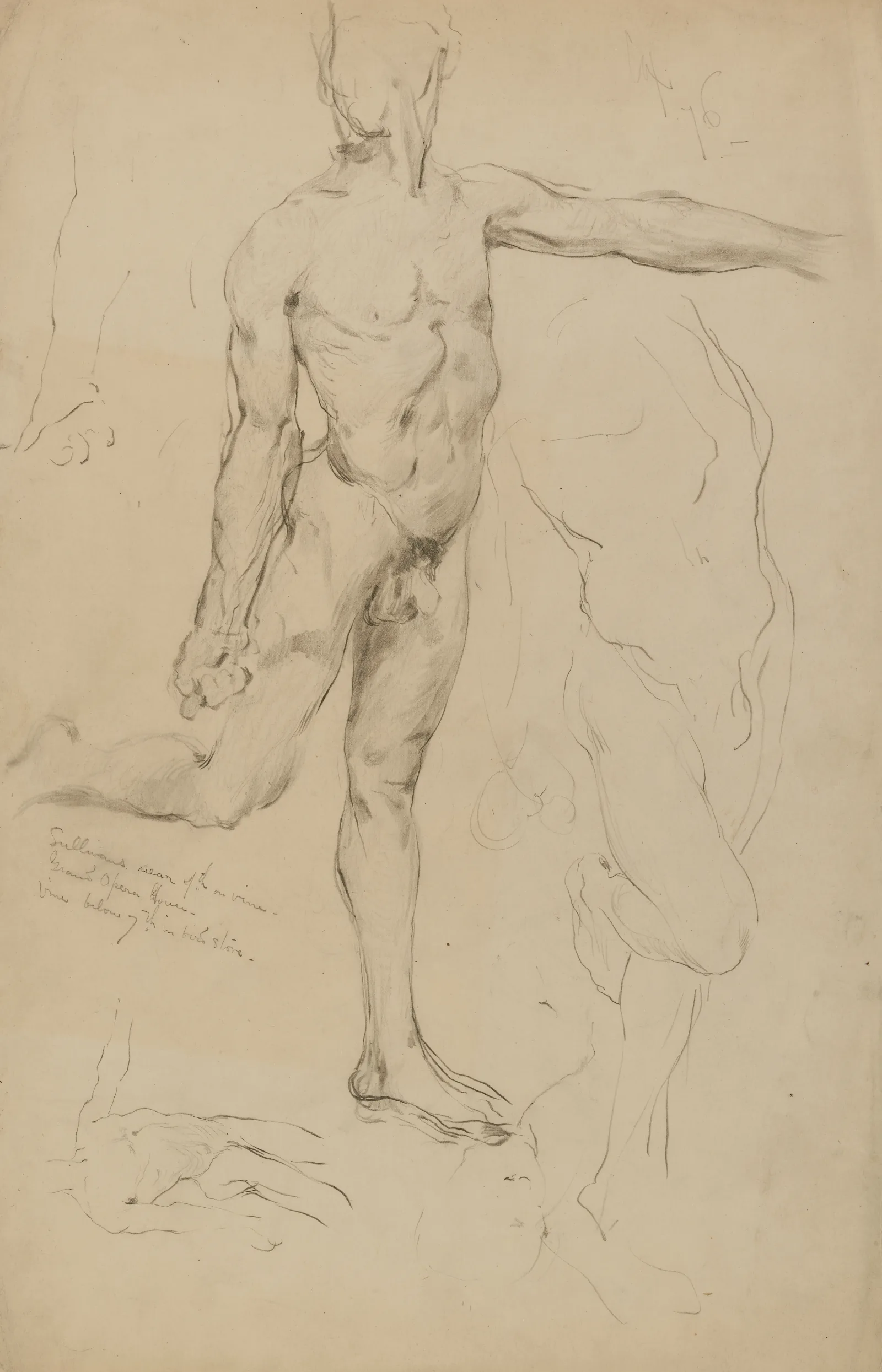 Studies Of Male Nudes by Kenyon Cox (1876) Wall Art by Kenyon Cox - Canvas Print
