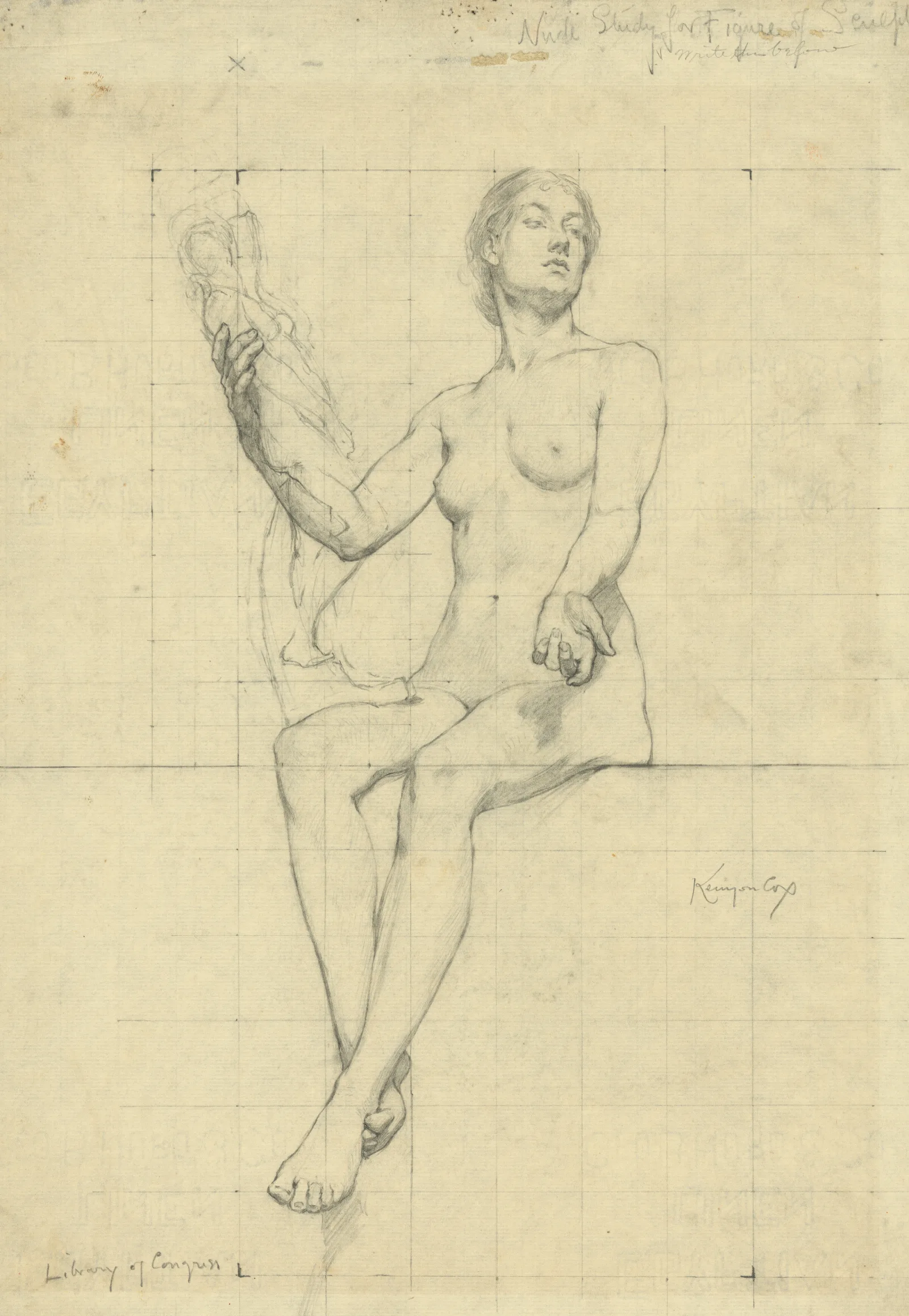 Nude Study For Figure Of Sculpture Wall Art by Kenyon Cox - Canvas Print