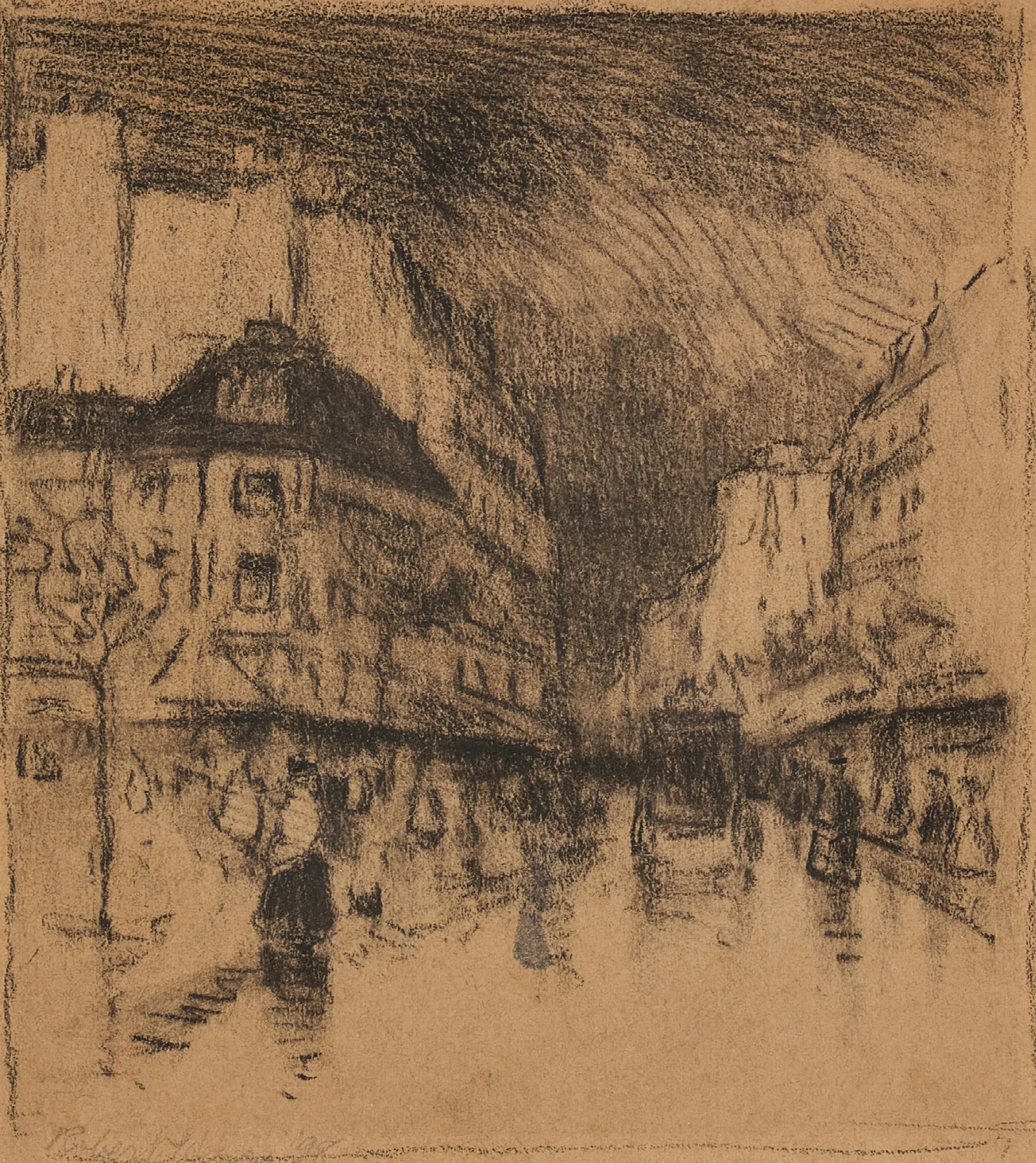 Street Scene Paris 2 Wall Art by Robert Henri - Canvas Print
