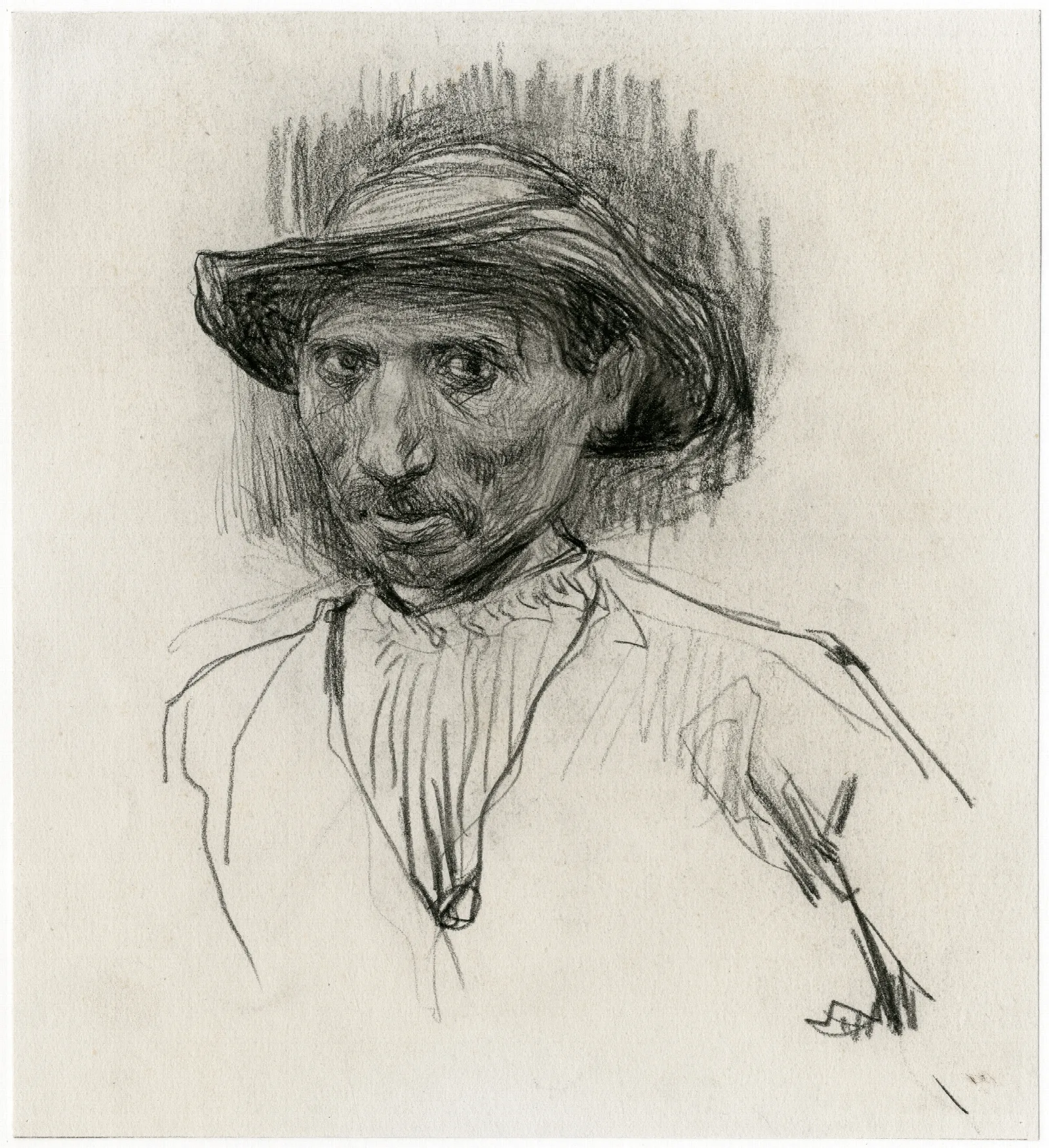 Kop Van Een Man Portret Van Een Arbeider Wall Art by Isaac Israëls - Canvas Print