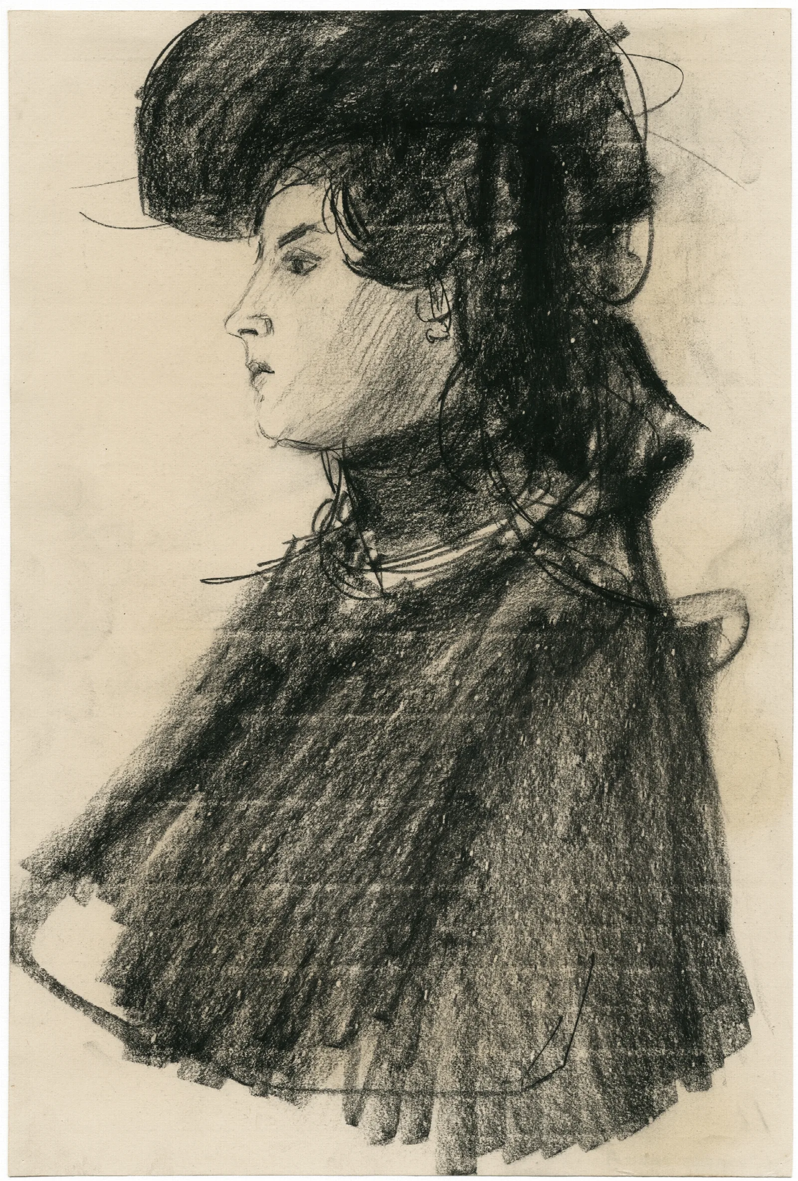 Vrouw Met Hoed En Pelerine Wall Art by Isaac Israëls - Canvas Print