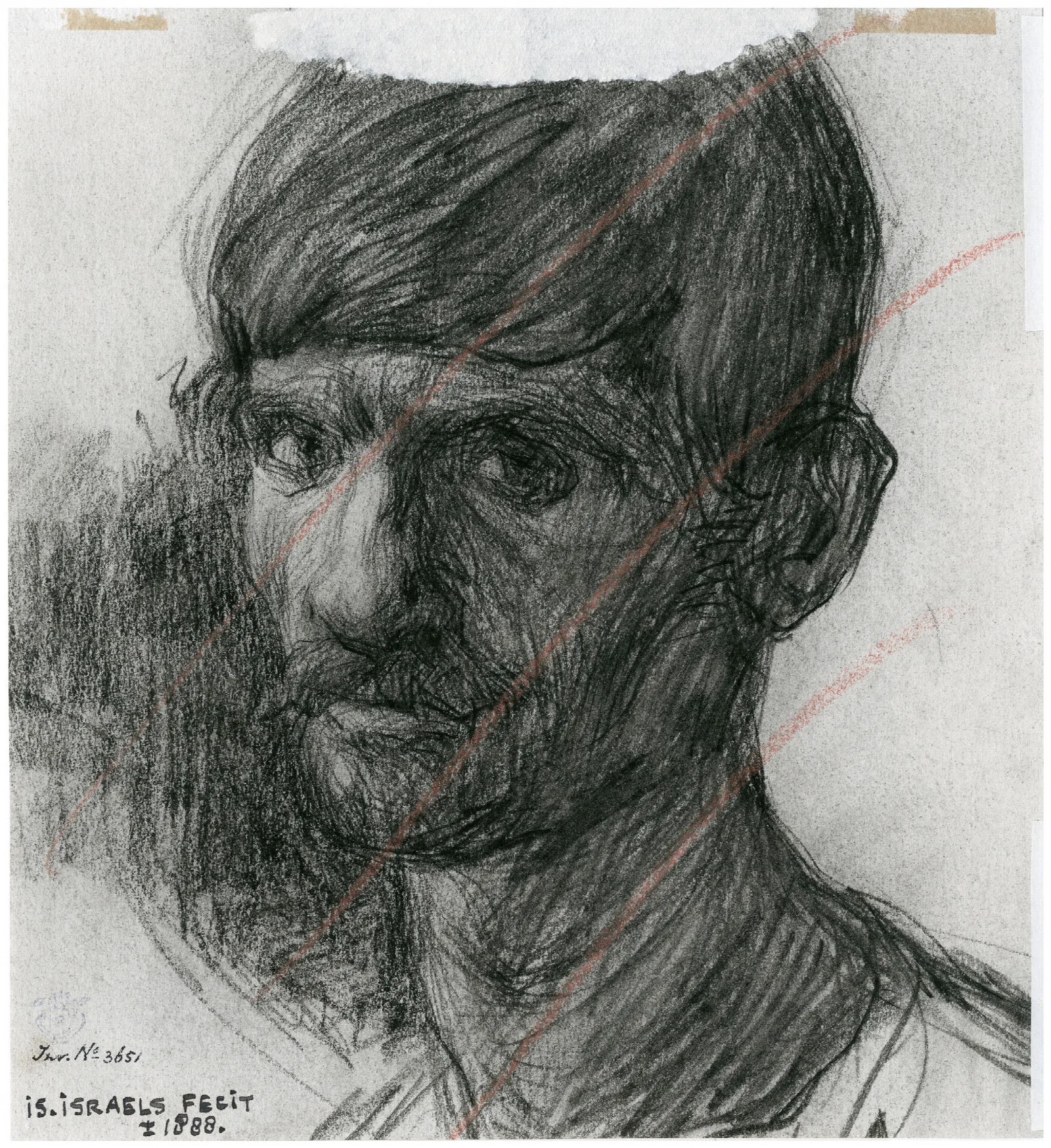 Kop Van Een Man Portret Van Een Arbeider 2 Wall Art by Isaac Israëls - Canvas Print