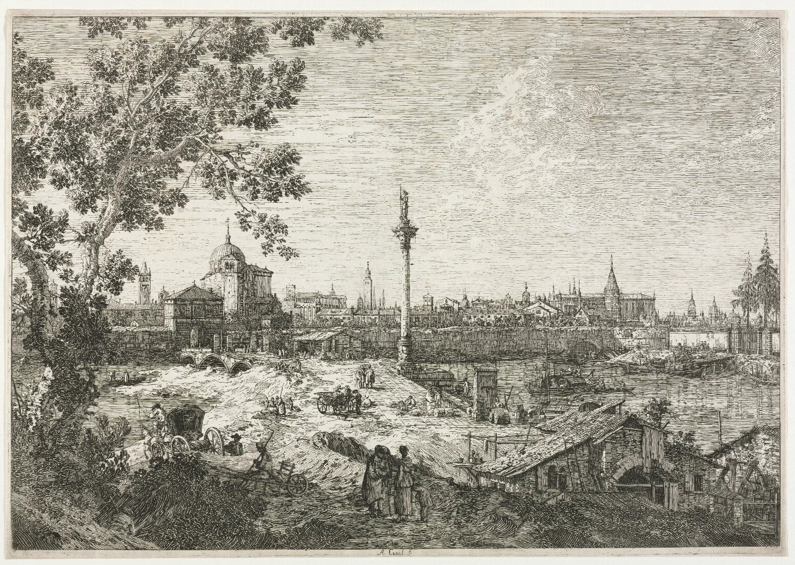 Panorama Of A City On A River Wall Art by Canaletto - Canvas Print