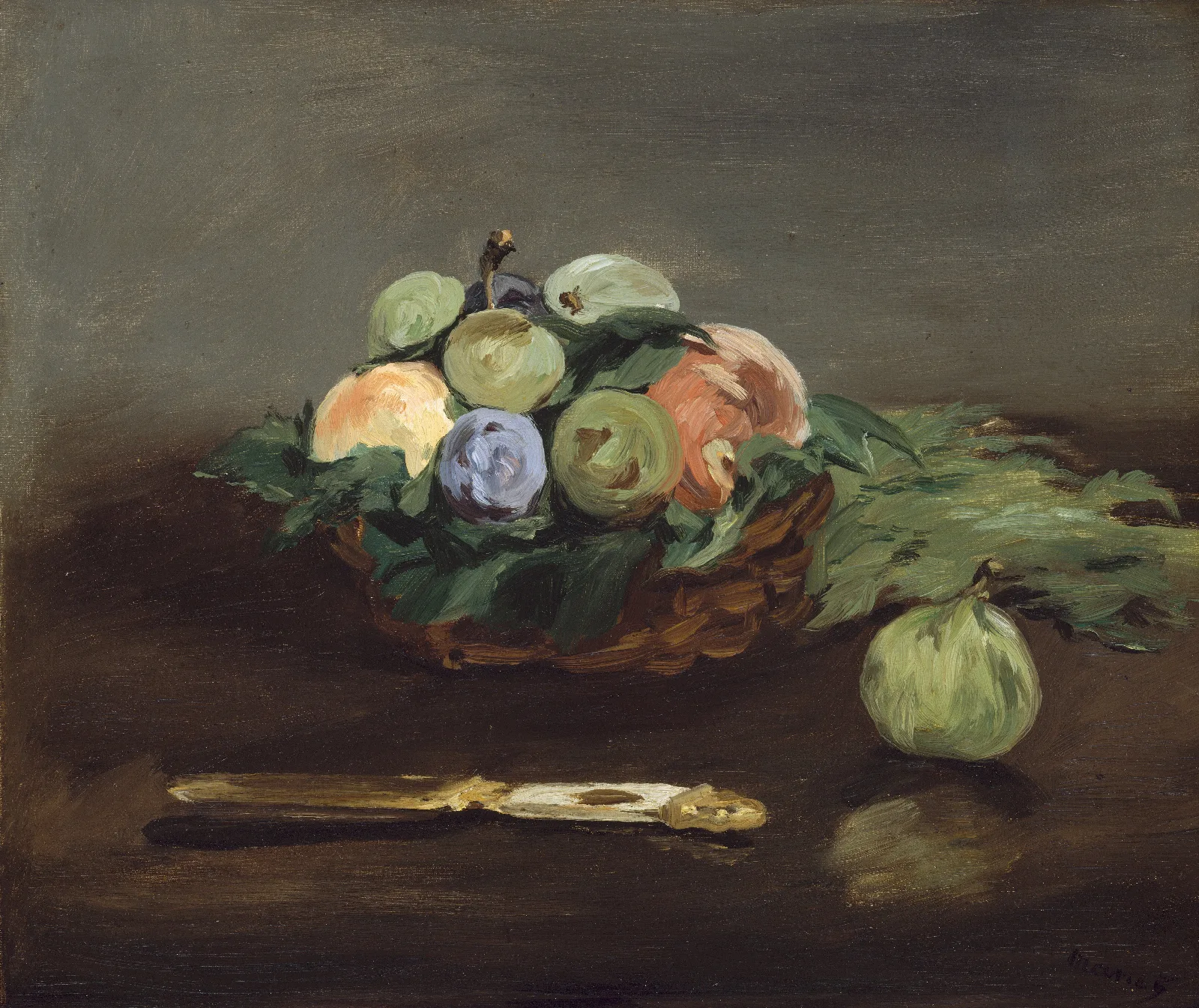 Basket Of Fruit 2 Wall Art by Édouard Manet - Canvas Print