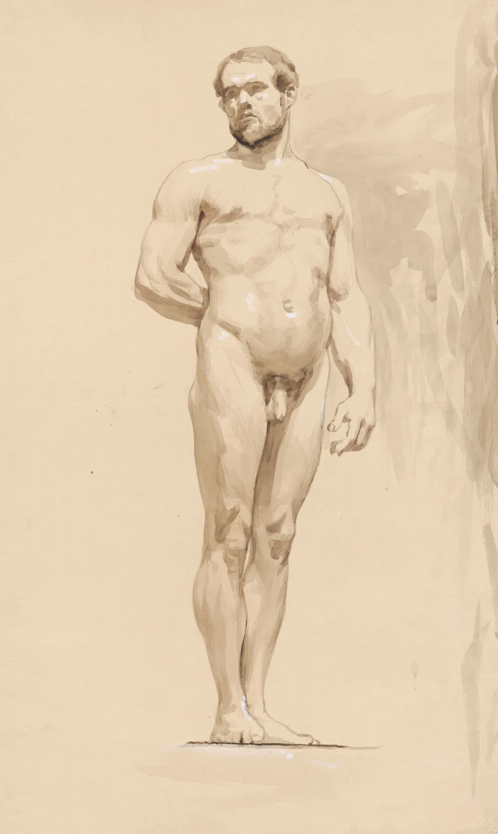 Study Of A Standing Man 2 Wall Art by Jozef Hanula - Canvas Print