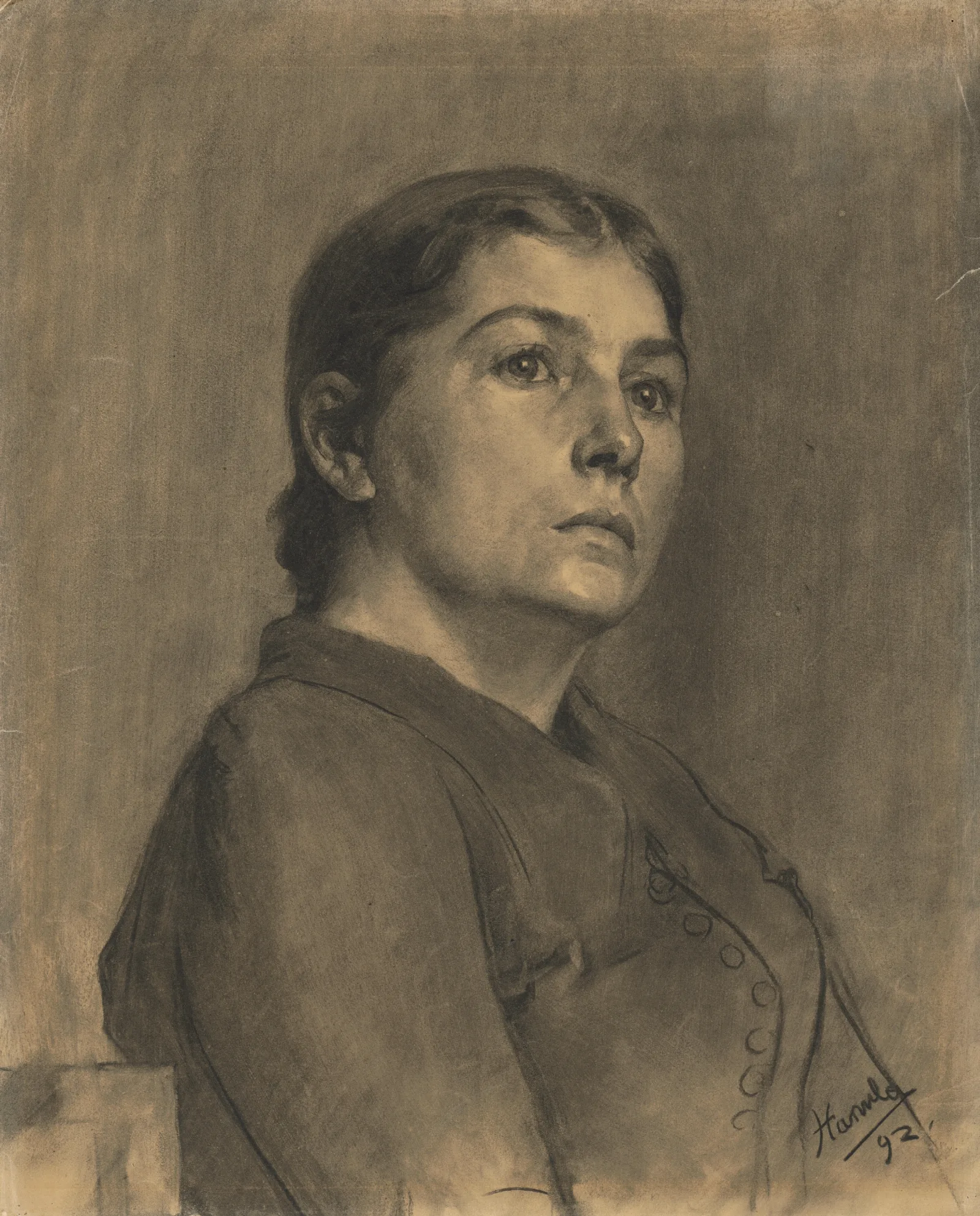 A Study Of The Image Of A Woman Wall Art by Jozef Hanula - Canvas Print