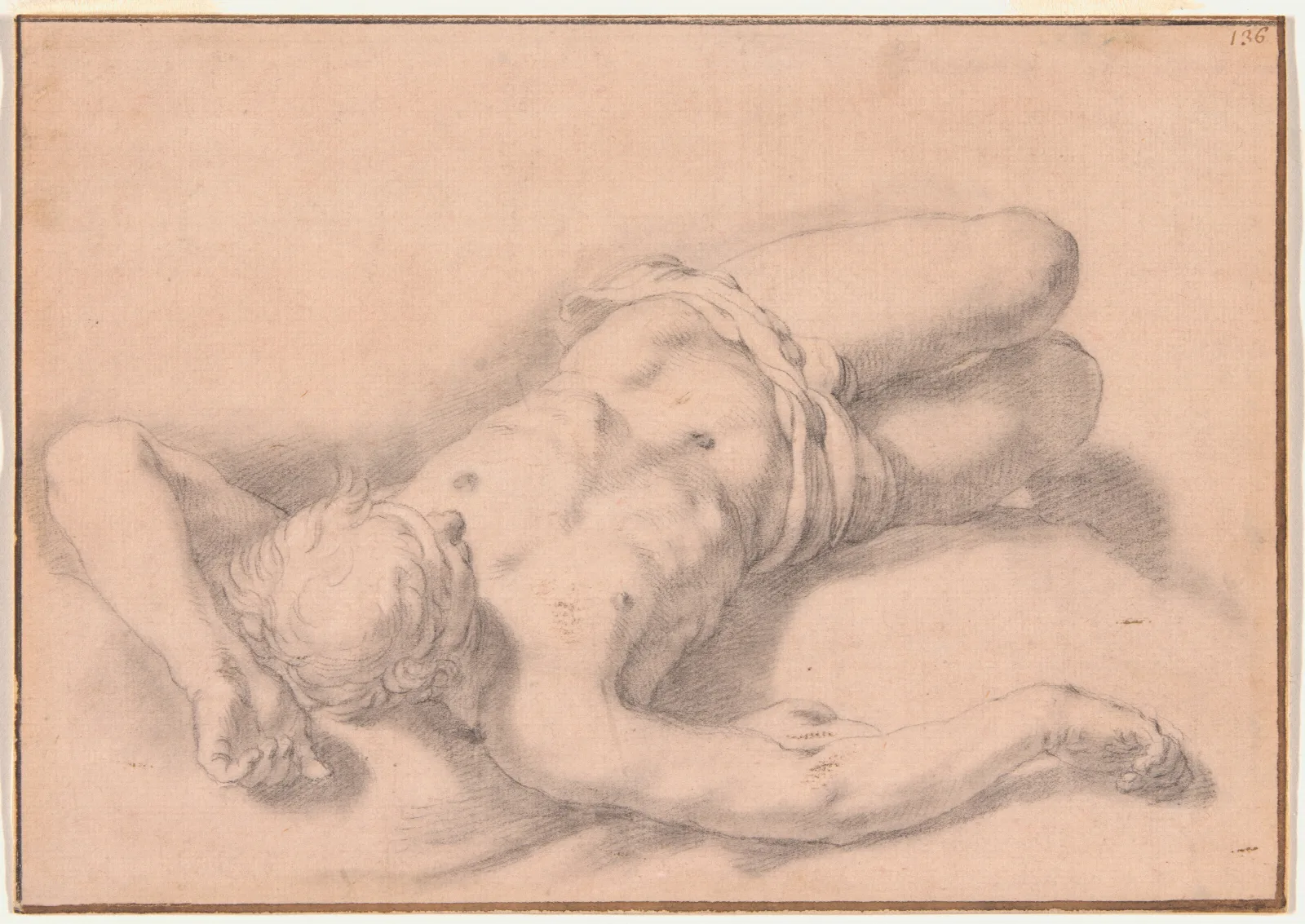 Study Of A Nude Man 4 Wall Art by Abraham Bloemaert - Canvas Print