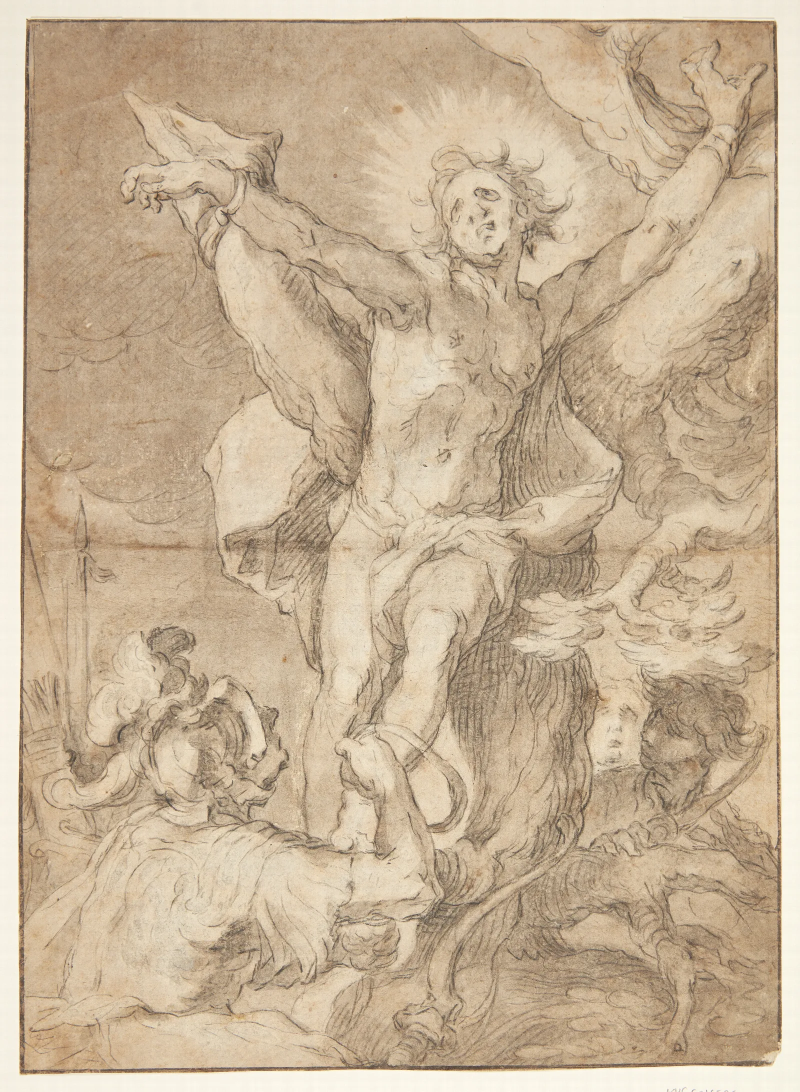 Saint Sebastian Is Tied To A Tree By A Roman Soldier Wall Art by Abraham Bloemaert - Canvas Print