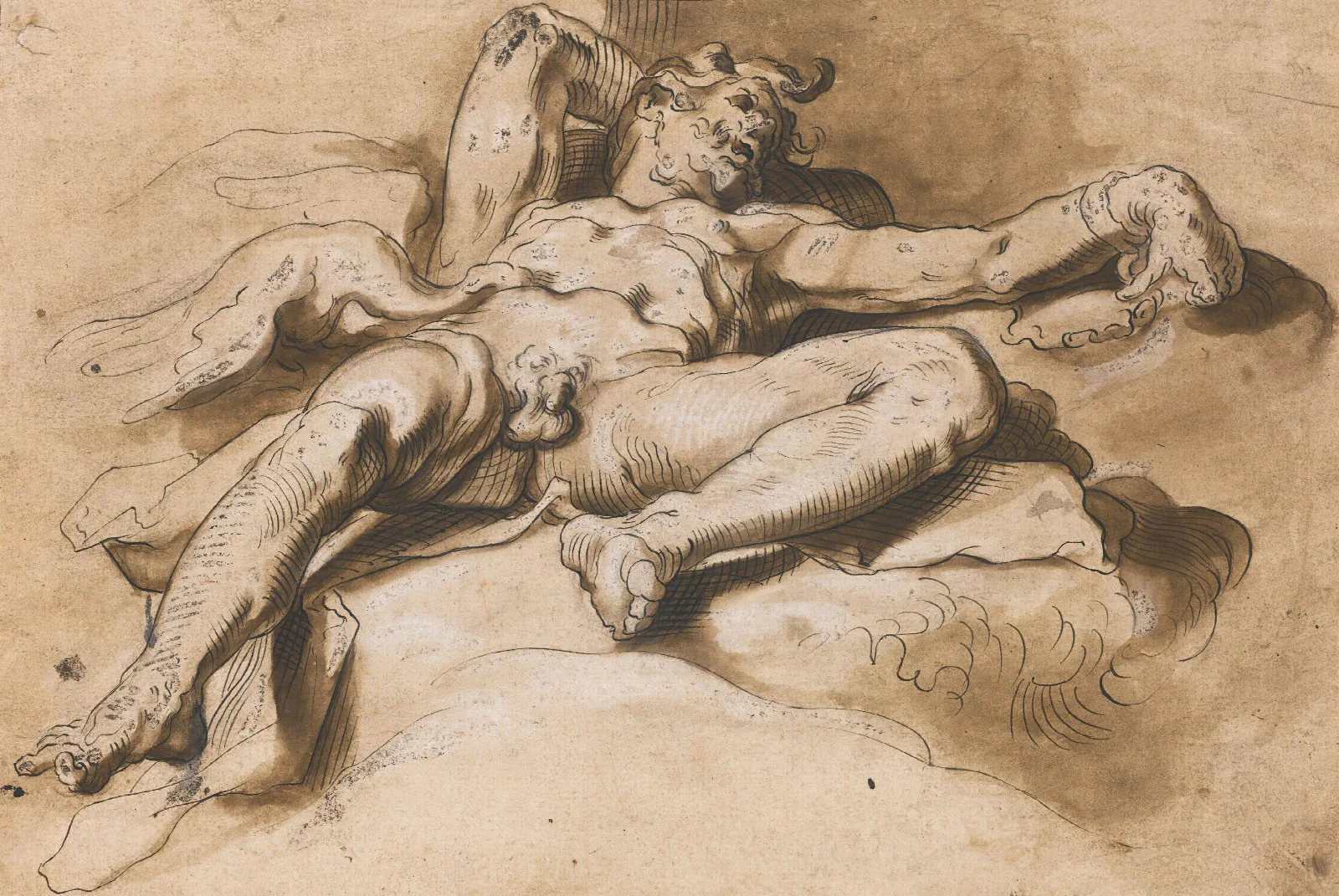 Prometheus Chained The Griffon Vulture Tearing At His Liver Wall Art by Abraham Bloemaert - Canvas Print