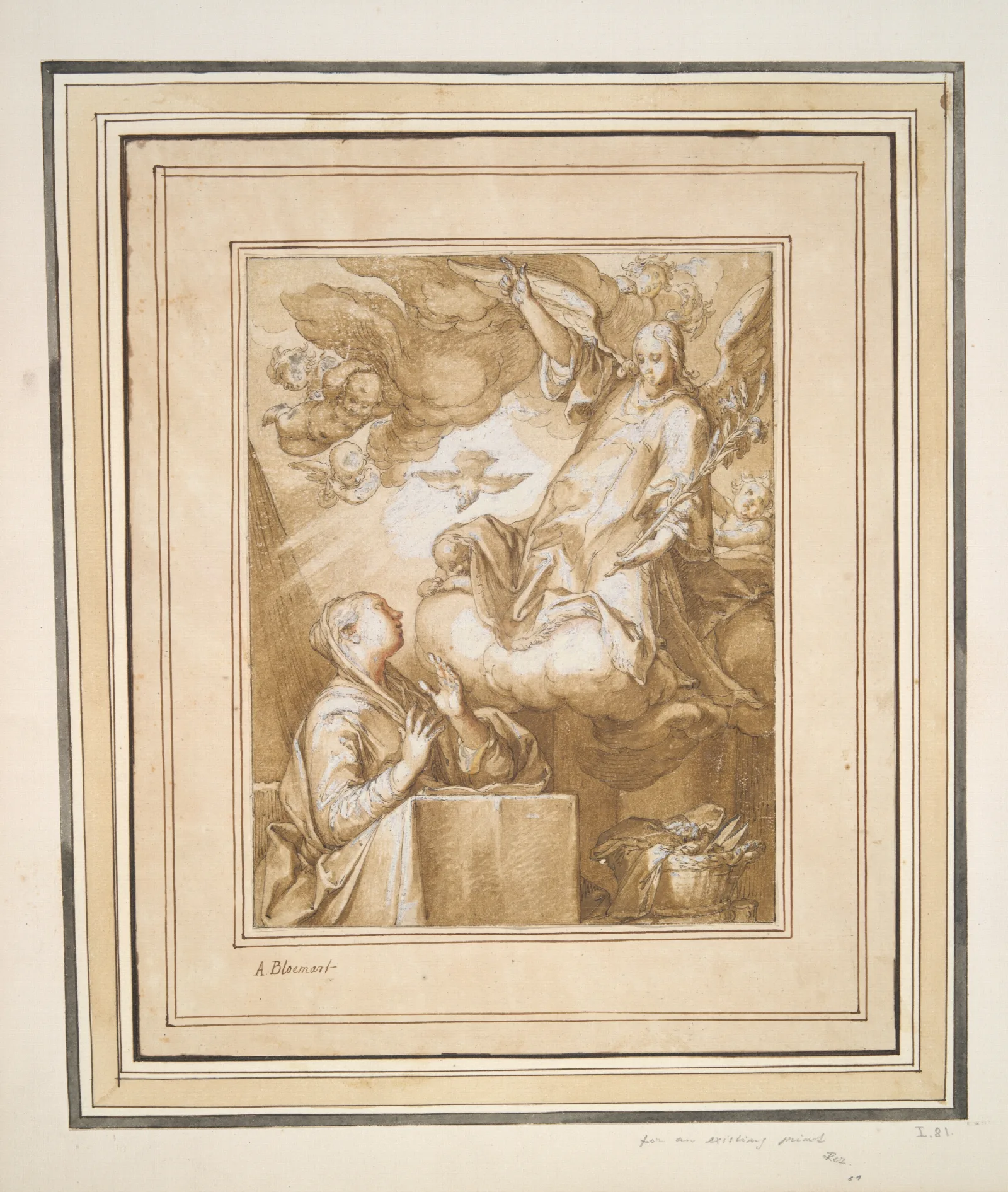 The Annunciation 65 Wall Art by Abraham Bloemaert - Canvas Print