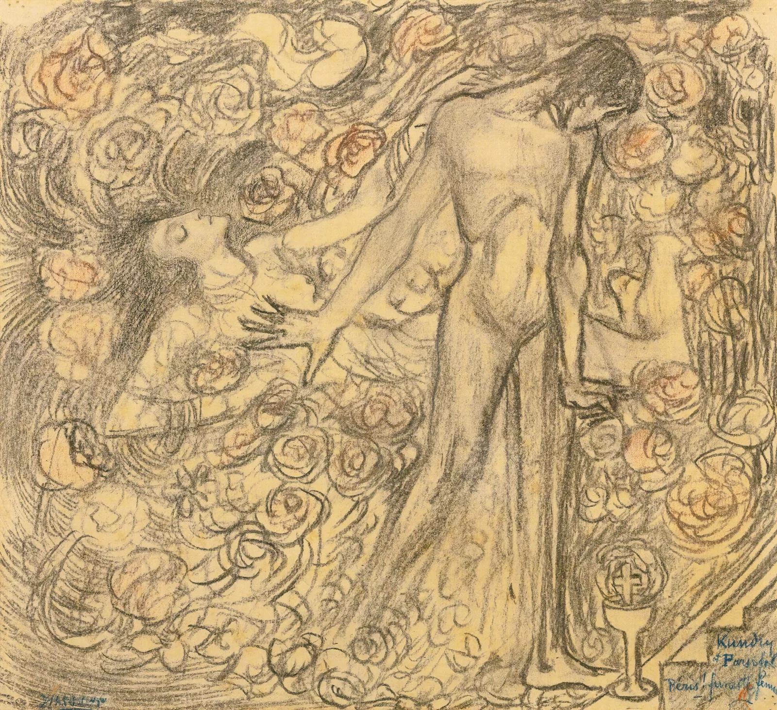Kundry And Parsifal Wall Art by Jan Toorop - Canvas Print