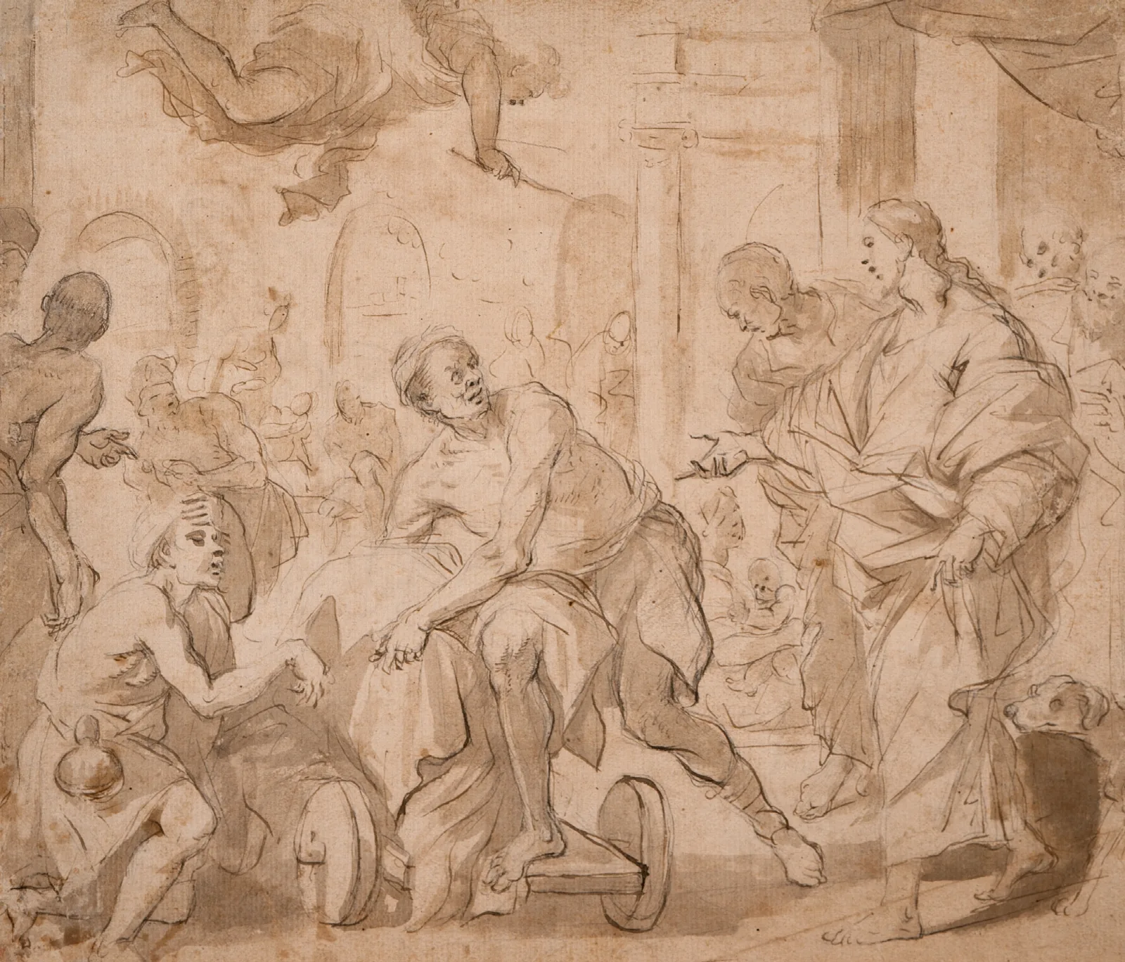 Christ Healing The Paralytic At Bethesda Wall Art by Luca Giordano - Canvas Print