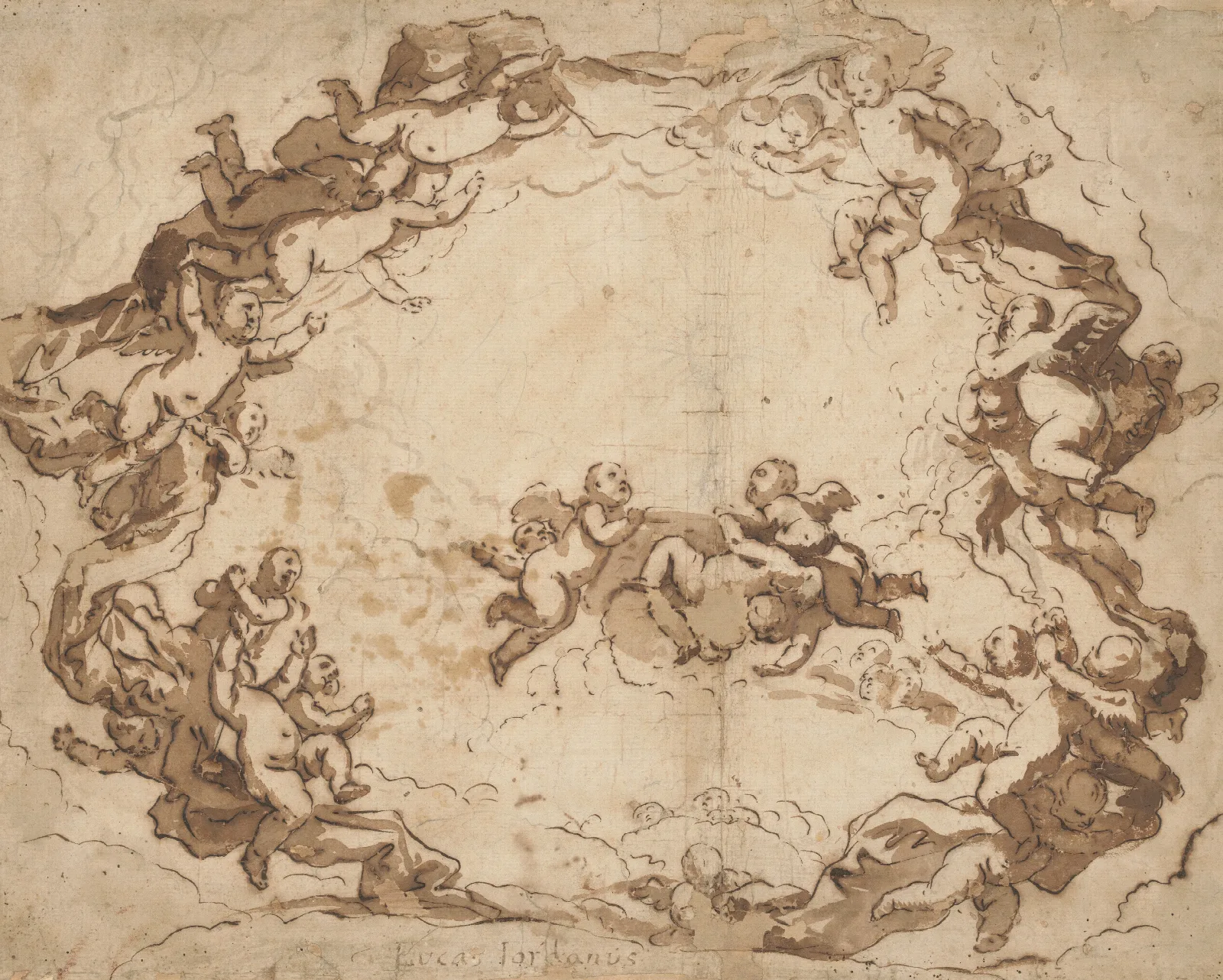 A Glory Of Angels Wall Art by Luca Giordano - Canvas Print