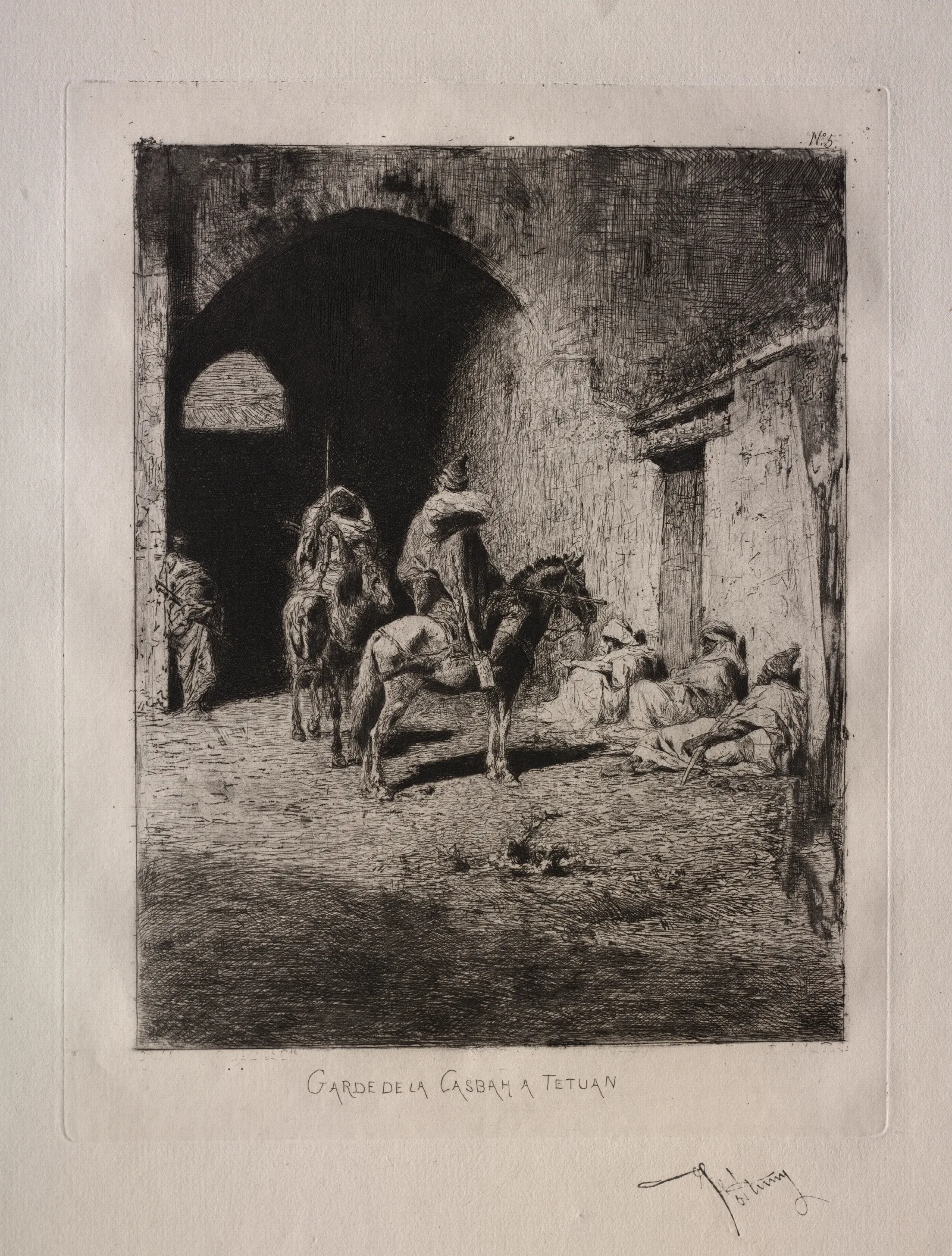 Guard Of The Casbah At Tetouan Wall Art by Mariano Fortuny Marsal - Canvas Print