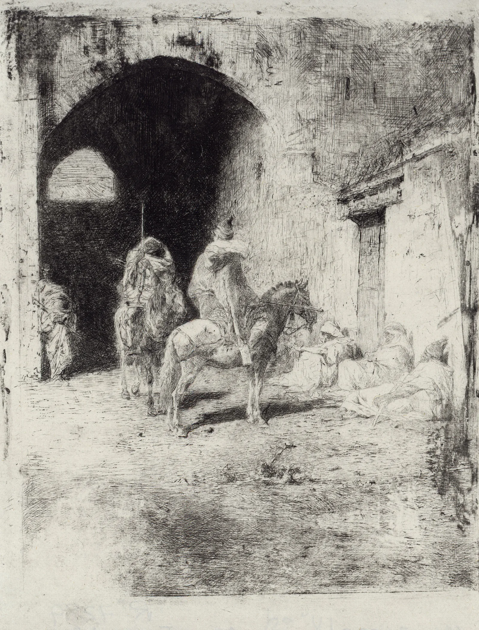 Casbah Guard In Tetouan Wall Art by Mariano Fortuny Marsal - Canvas Print