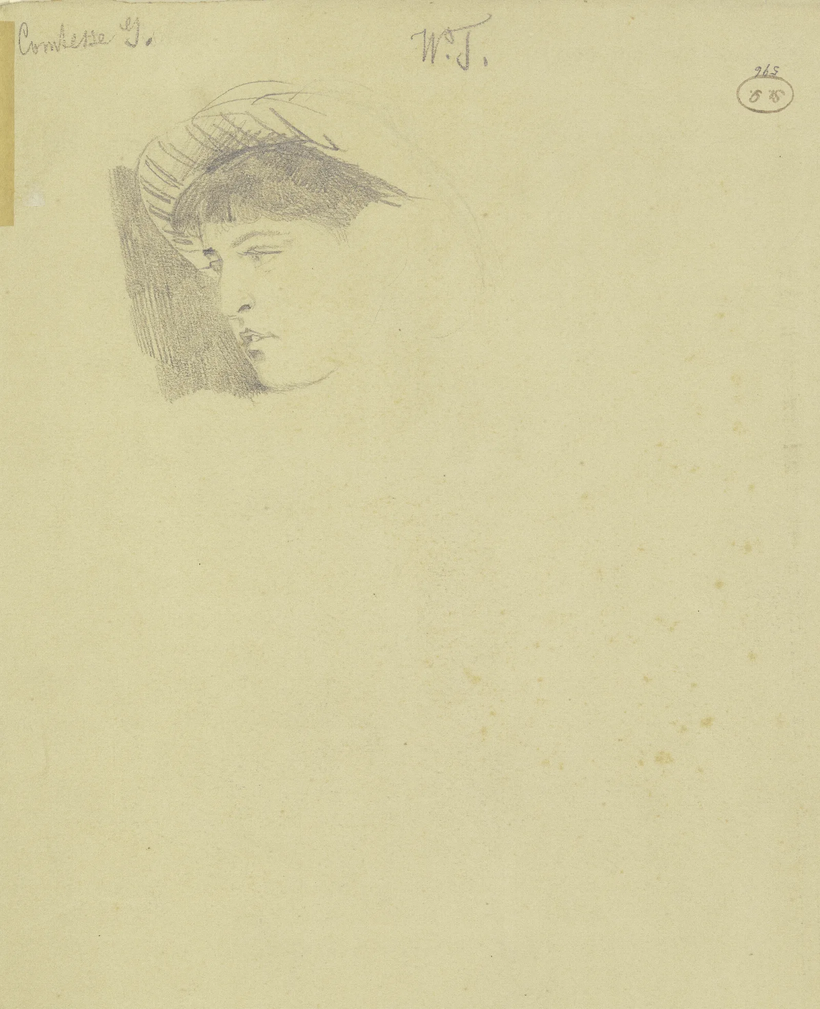 Portrait Of Countess G Wall Art by Wilhelm Trübner - Canvas Print