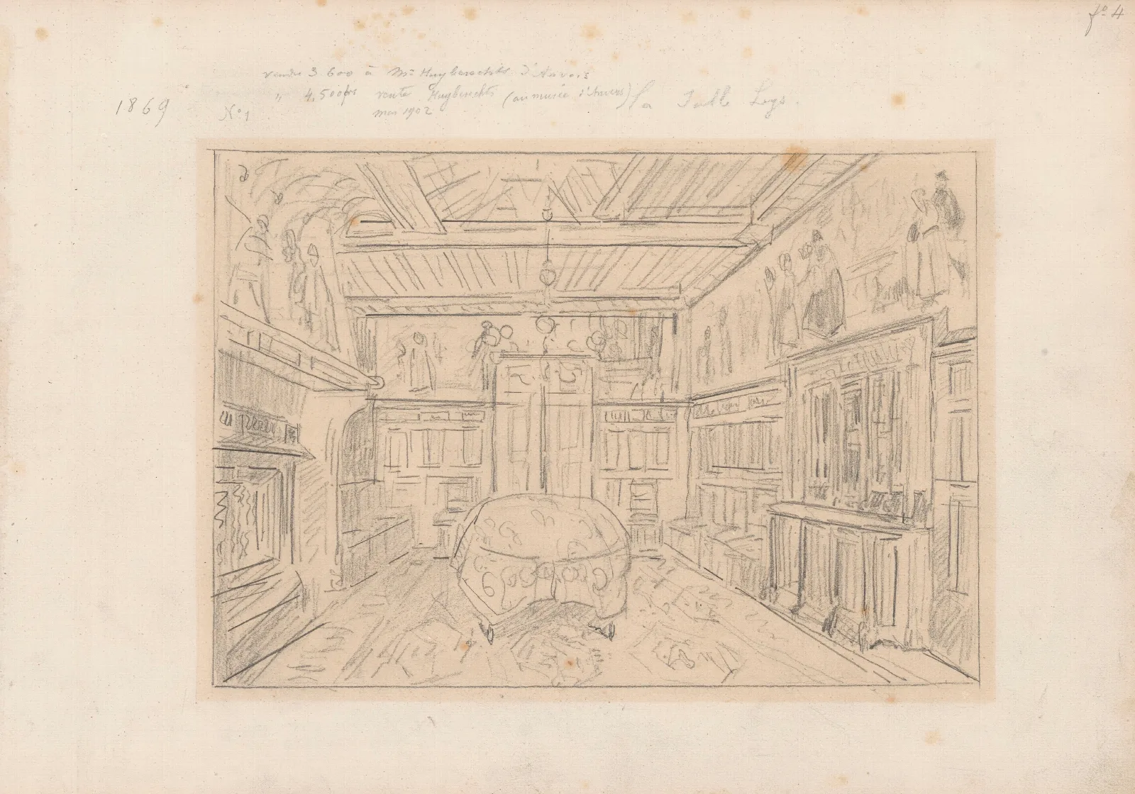 The Dining Room In The House Of The Artist Henri Leys Wall Art by Henri de Braekeleer - Canvas Print