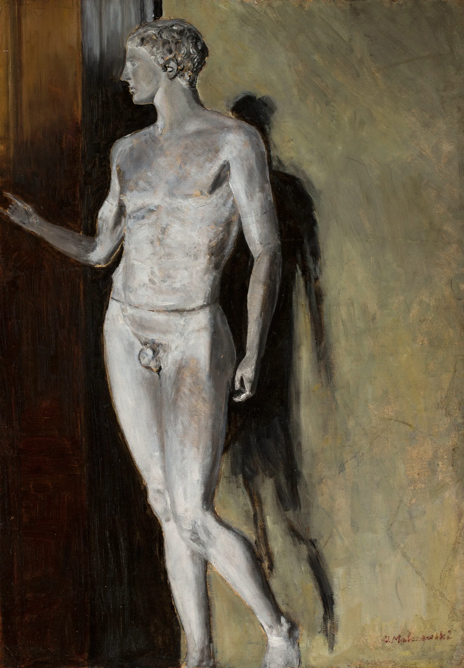 Study Of A Classical Sculpture Wall Art by Jacek Malczewski - Canvas Print