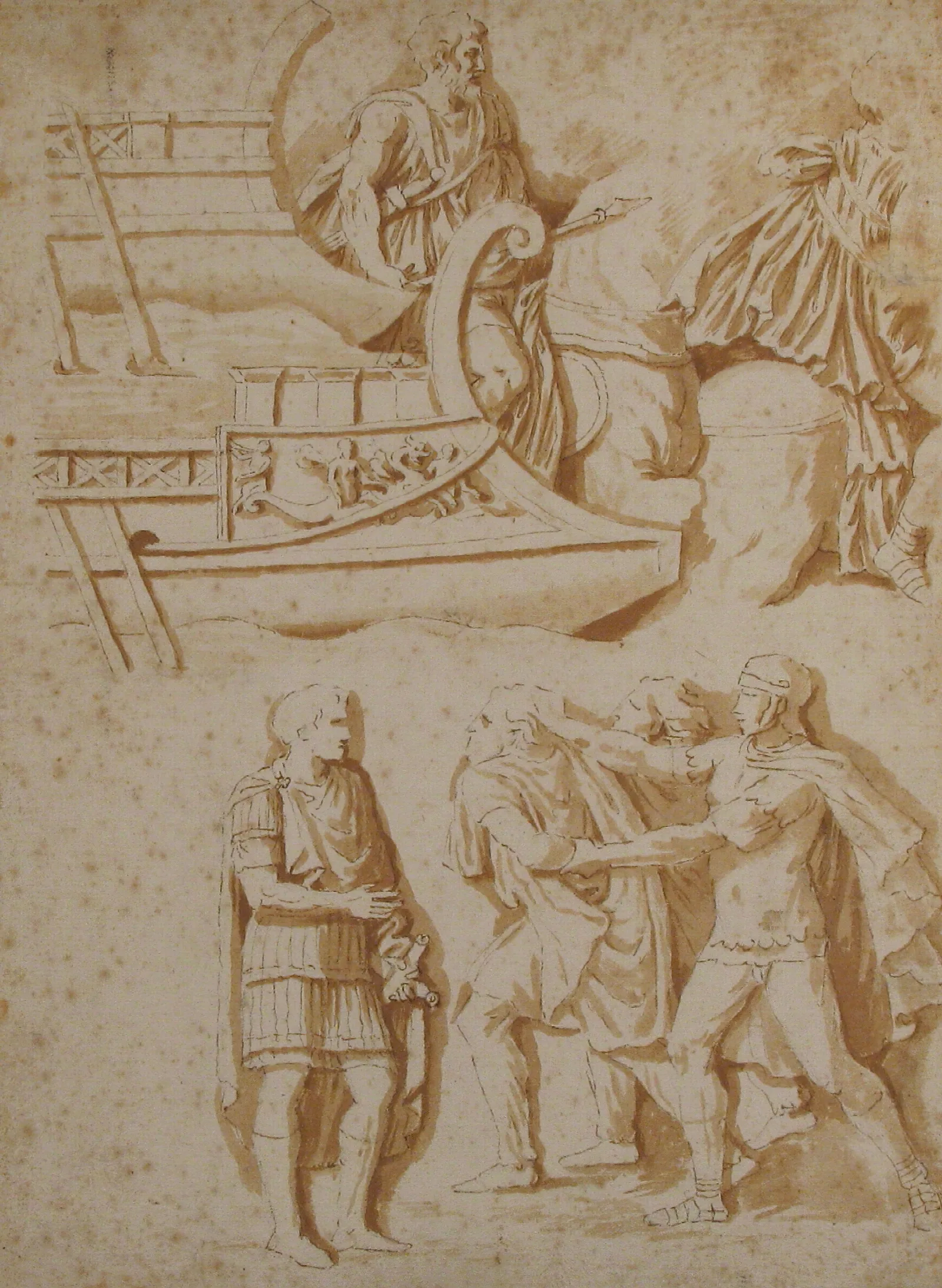 Studies Of Details From Trajans Column 2 Wall Art by Nicolas Poussin - Canvas Print