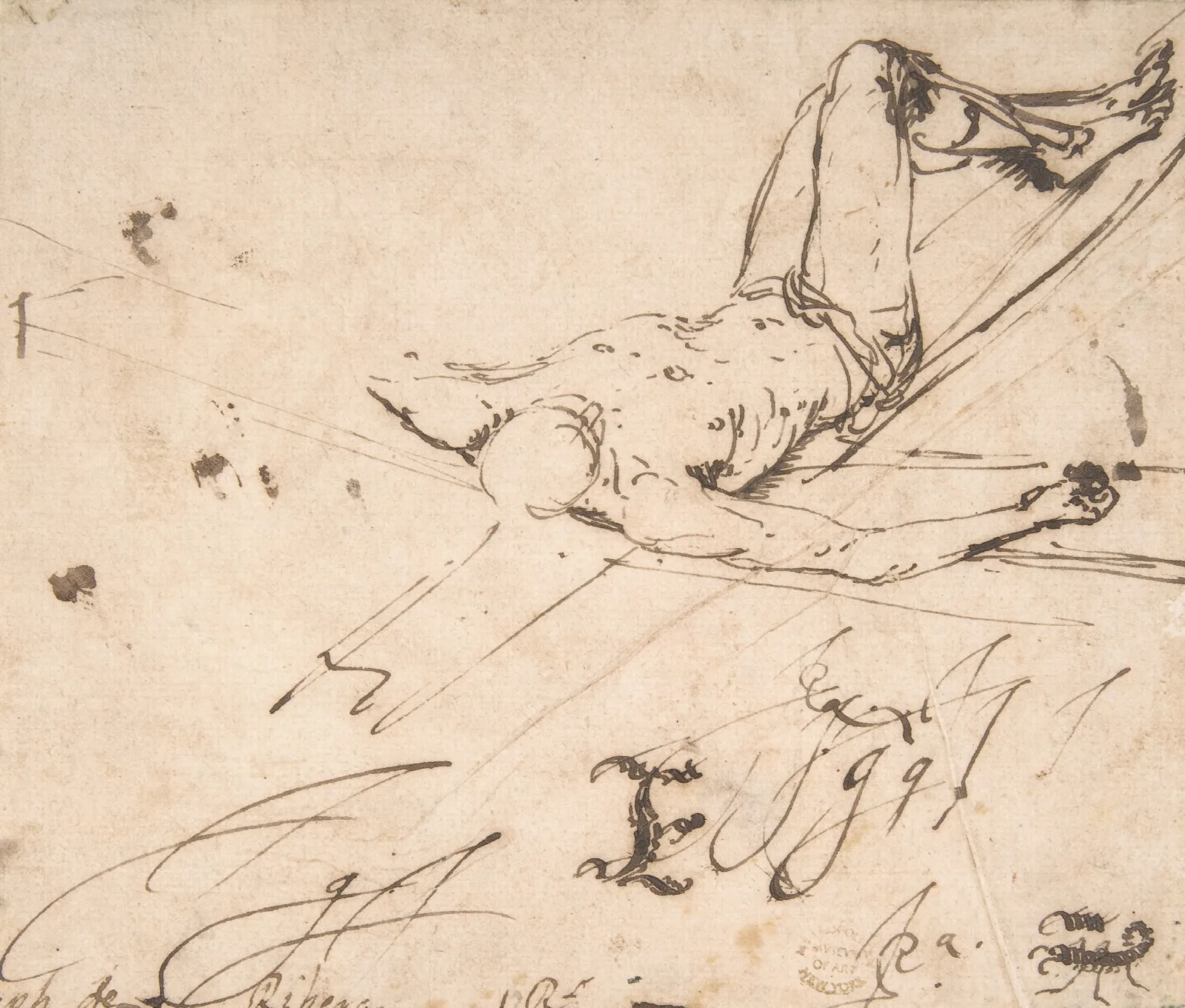 Study For A Crucifixion Of St Peter Wall Art by Jusepe de Ribera - Canvas Print