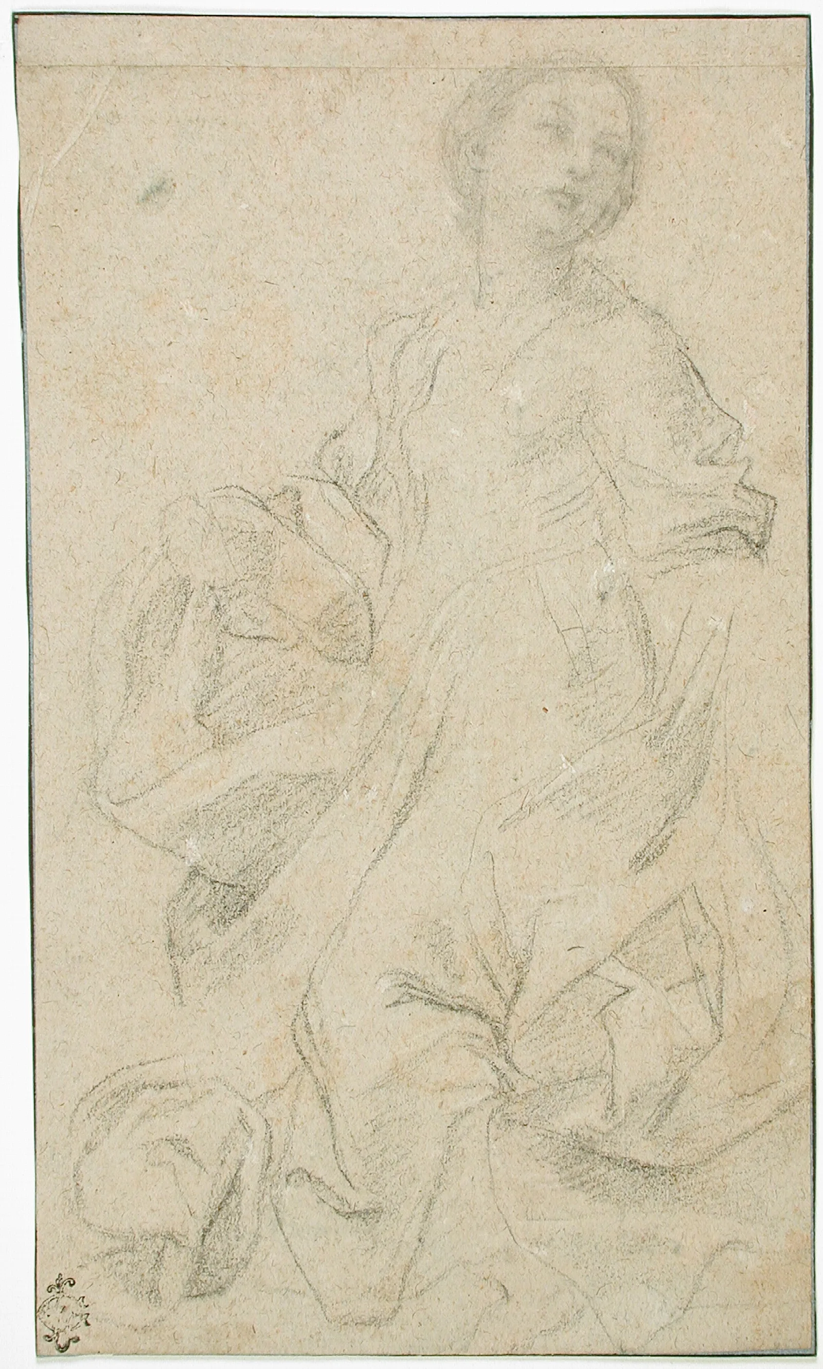 Study Of A Kneeling Female Figure Wall Art by Guido Reni - Canvas Print