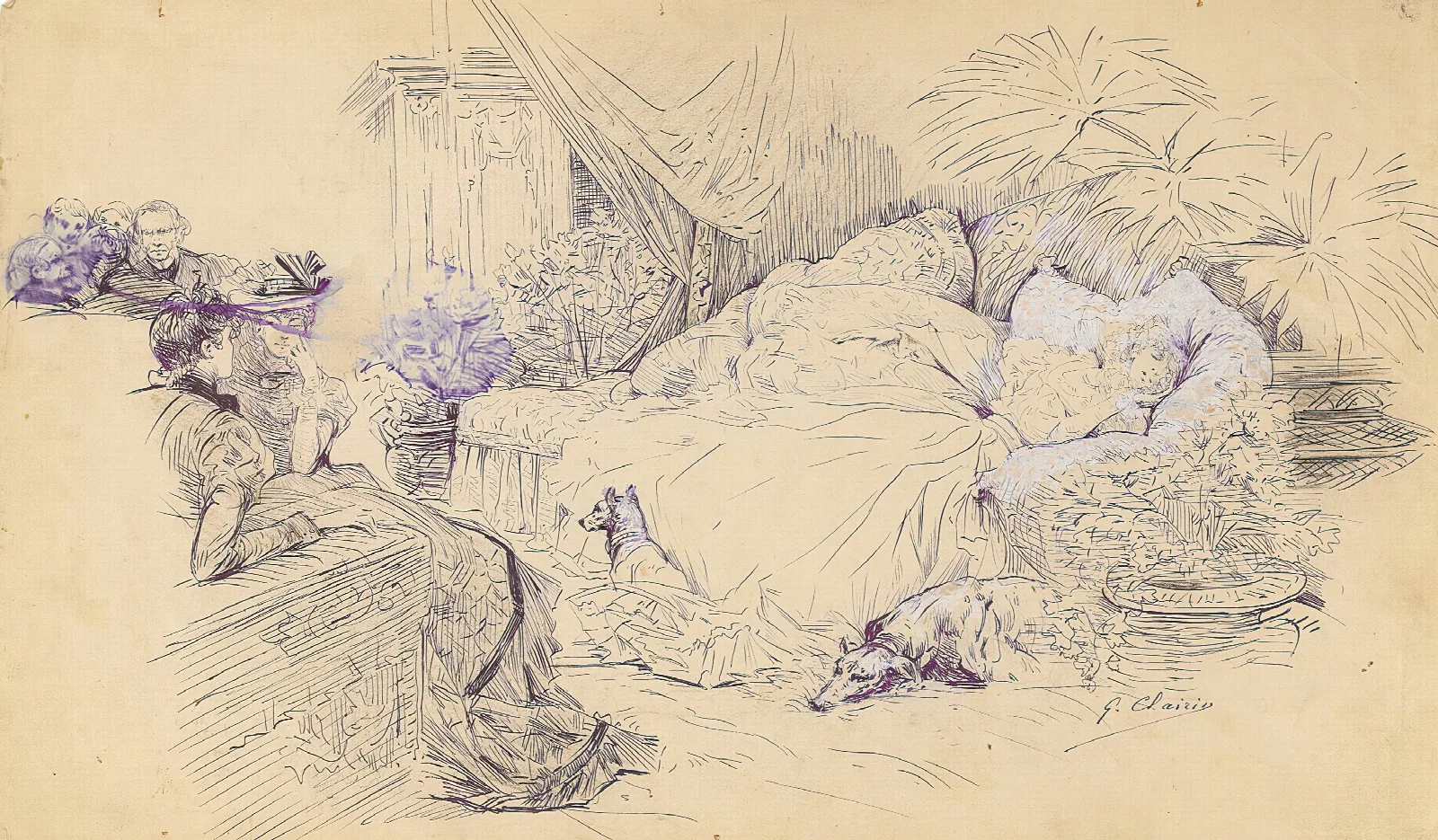 Scenes Of Sarah Bernhardts Life 19 Wall Art by Georges Jules Victor Clairin - Canvas Print