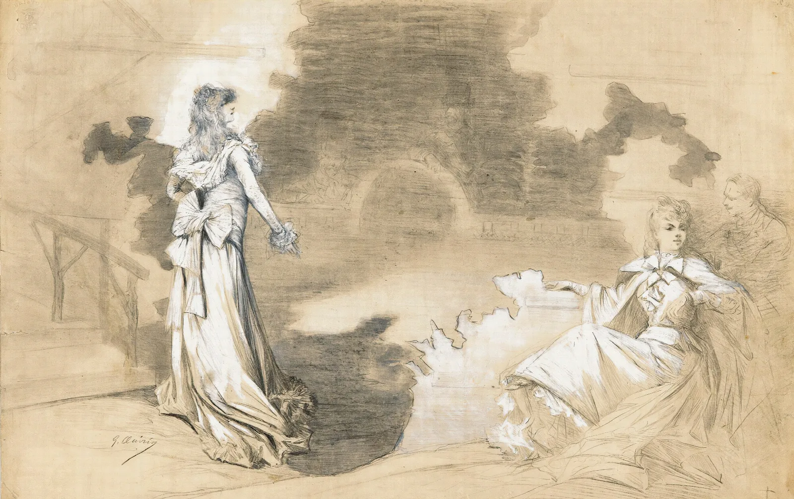 Scenes Of Sarah Bernhardts Life 4 Wall Art by Georges Jules Victor Clairin - Canvas Print