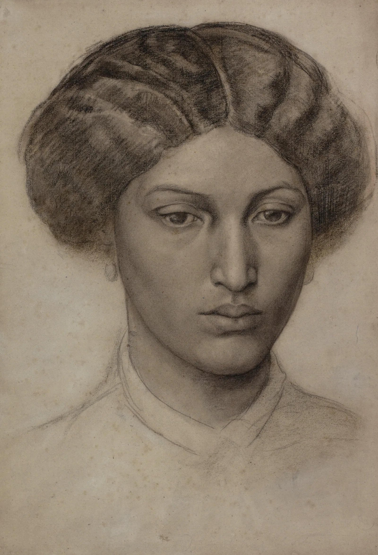Head Of A Young Woman 19 Wall Art by Dante Gabriel Rossetti - Canvas Print