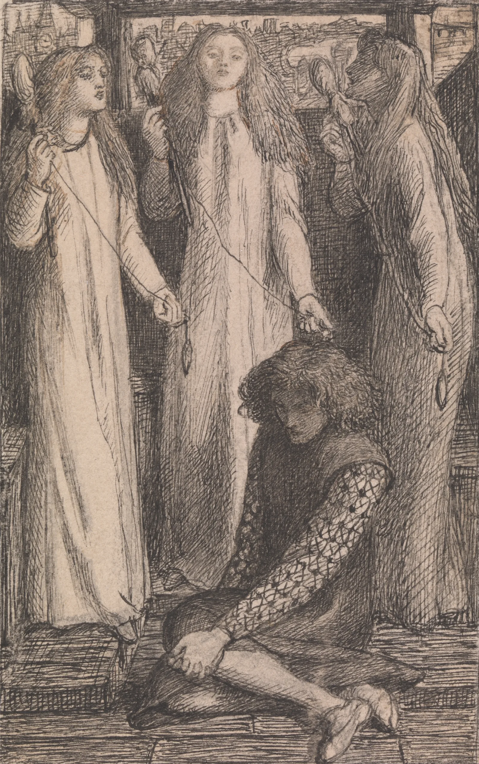 Illustration To The Maids Of Elfen Mere Wall Art by Dante Gabriel Rossetti - Canvas Print